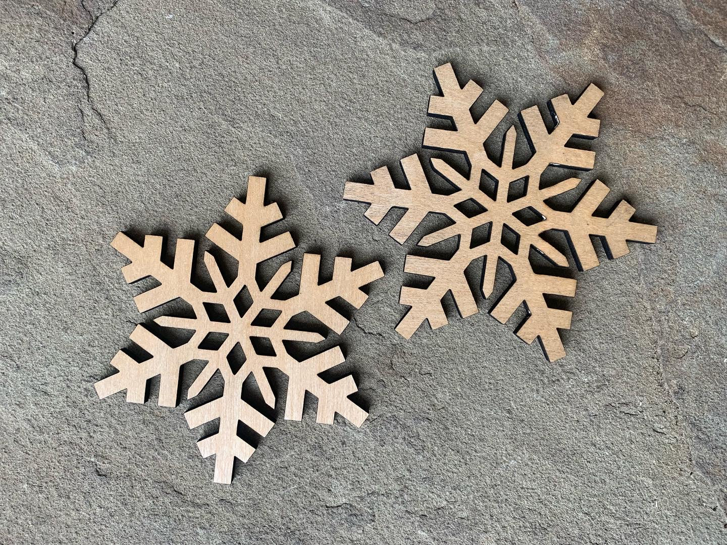 Wooden Snowflake Coaster Set