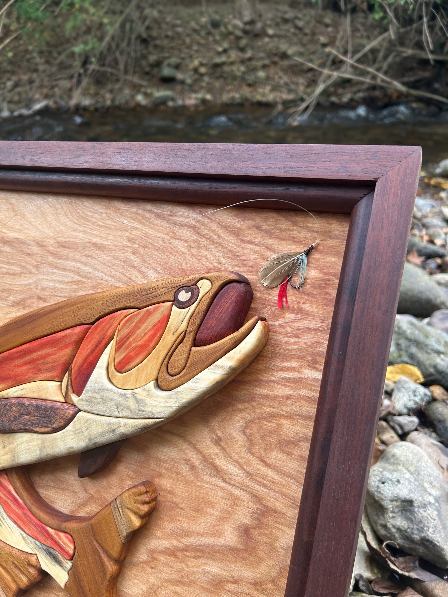 "The Thread Between Worlds" - Intarsia Trout