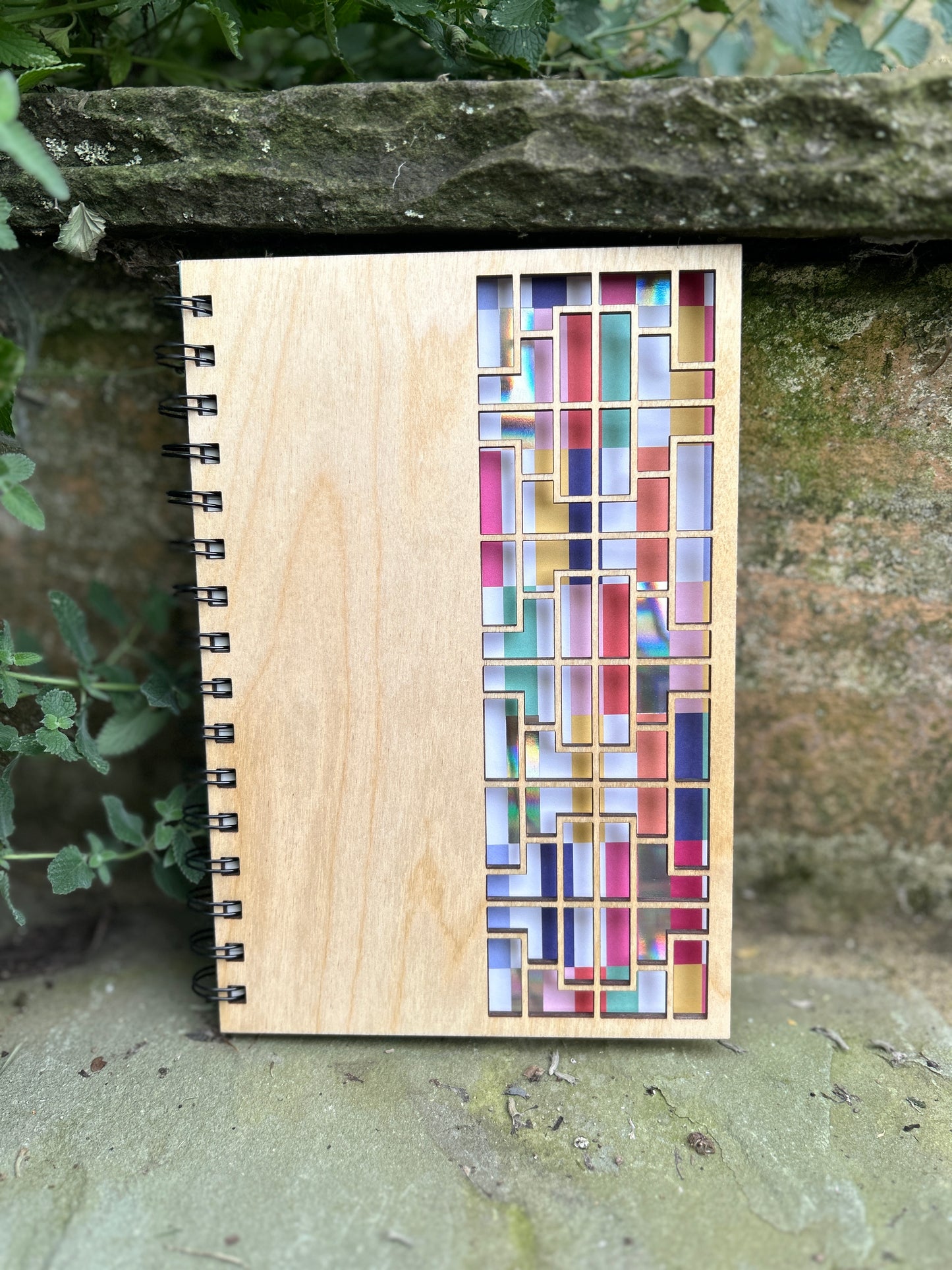 Stained Glass Wooden Notebook