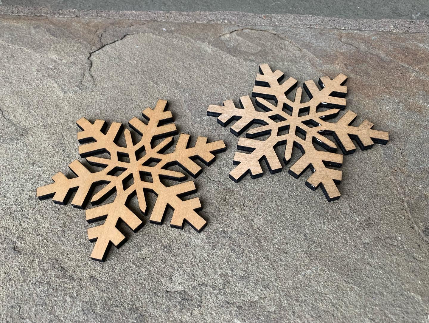 Wooden Snowflake Coaster Set
