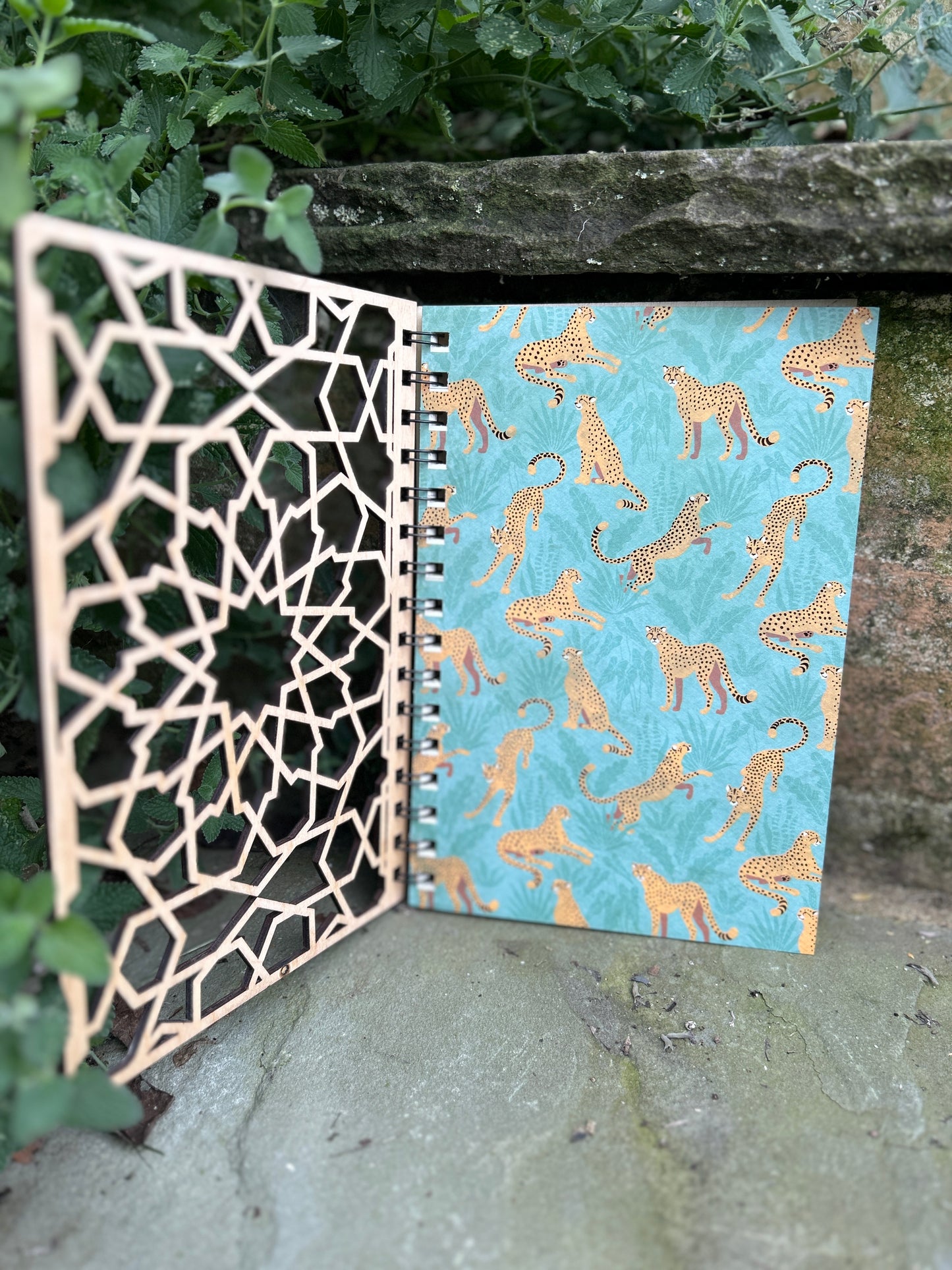 Leopard Wooden Notebook