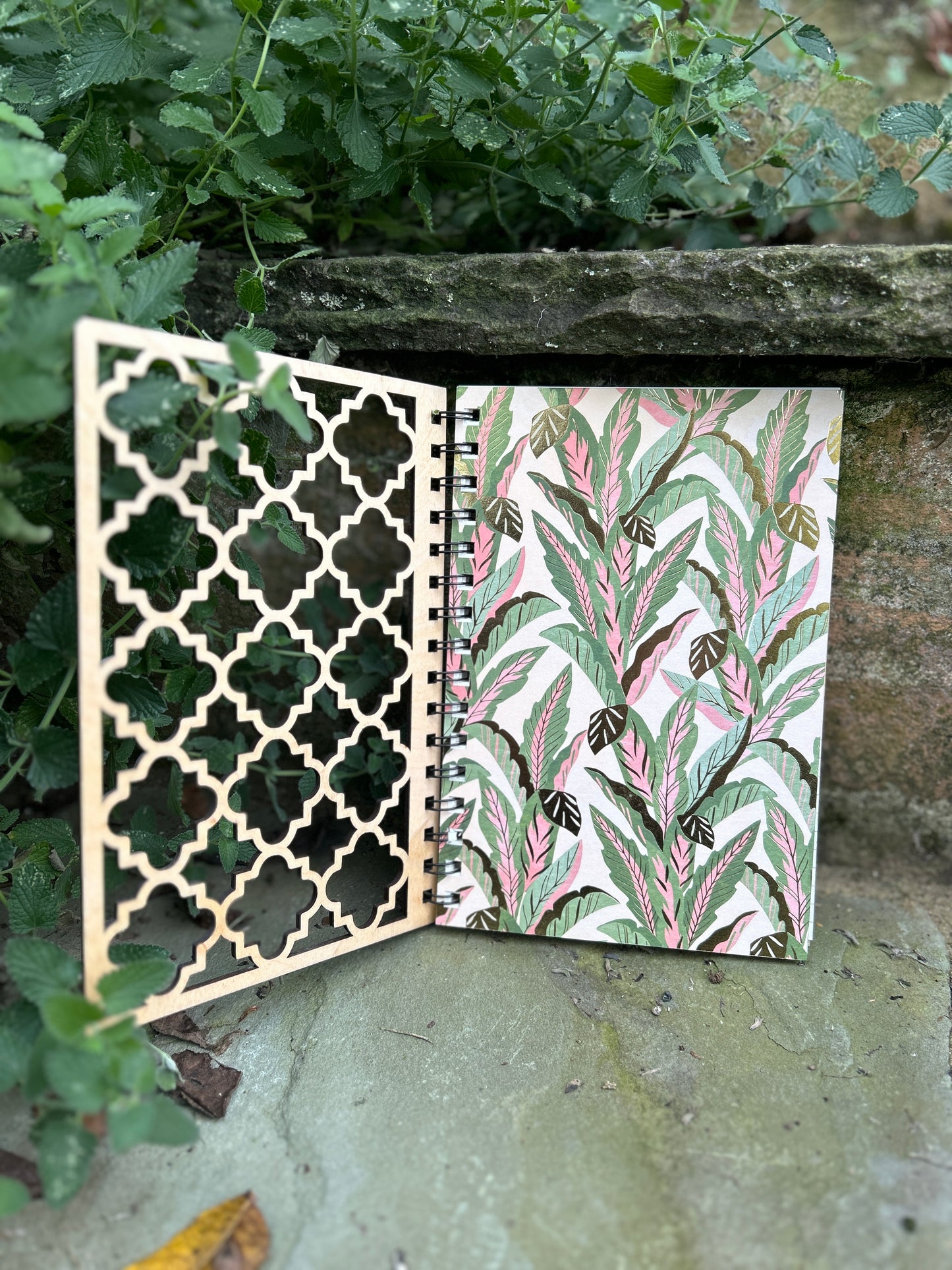 Pink Jungle Wooden Notebook