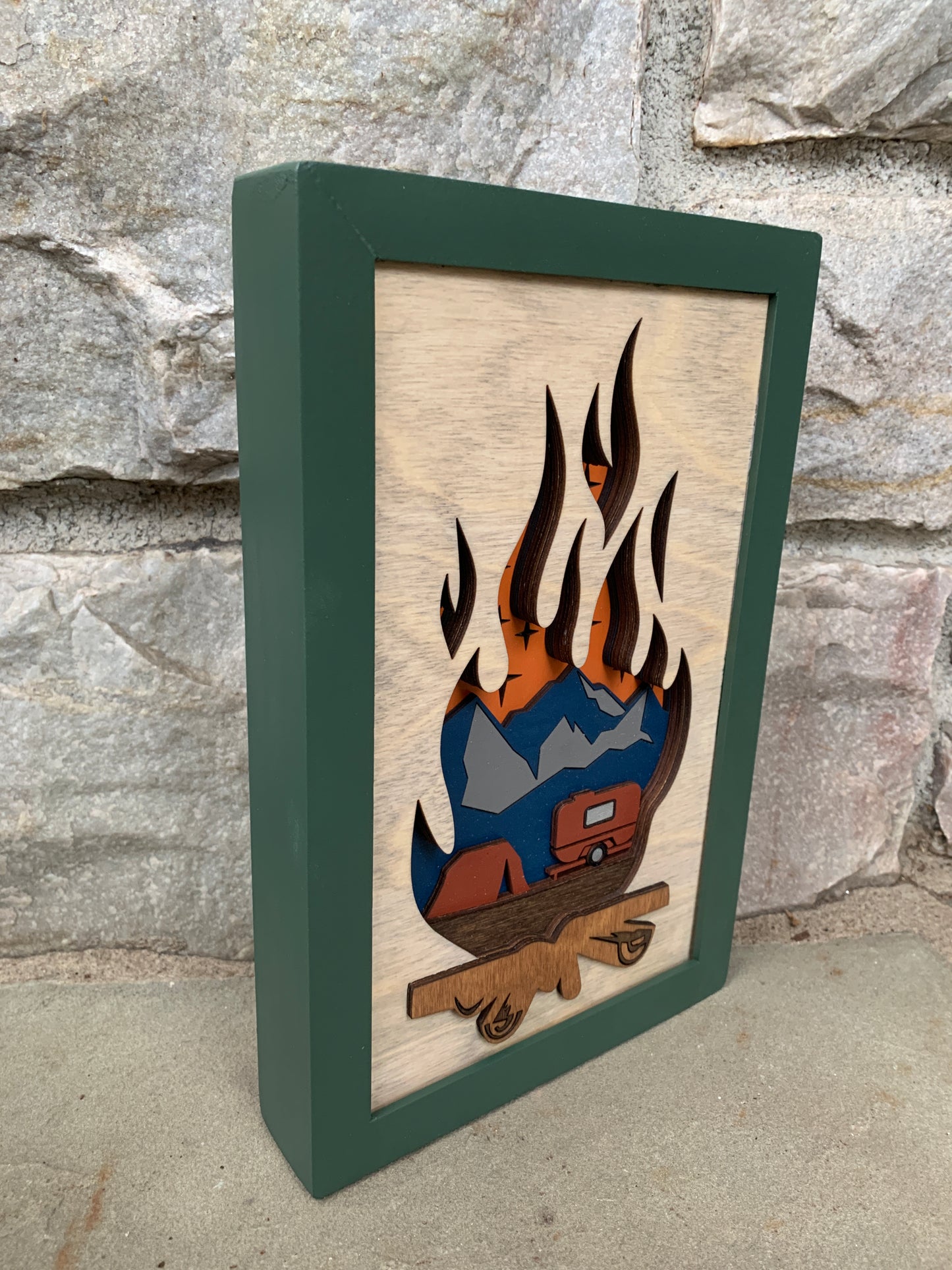 3D Fire with Camping Scene
