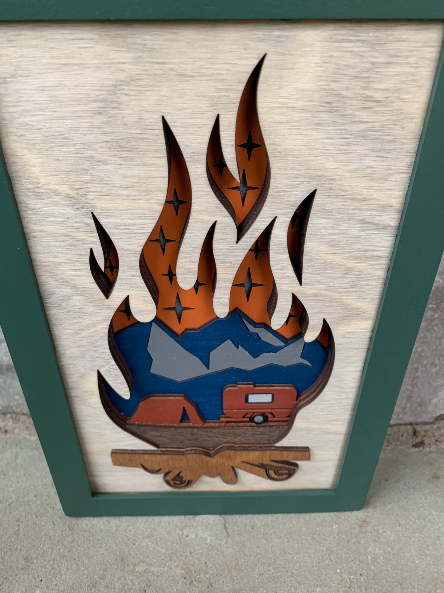 3D Fire with Camping Scene