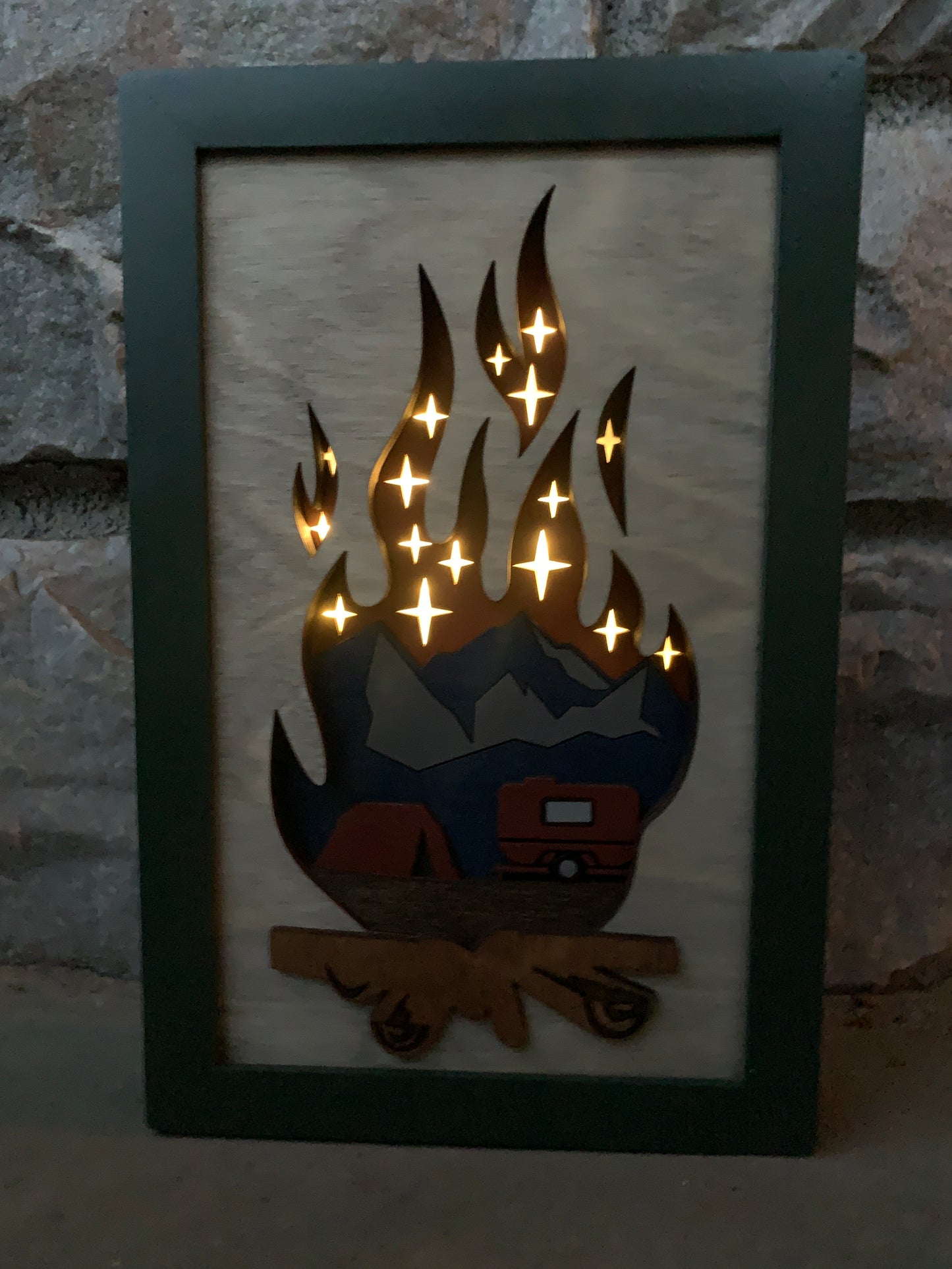 3D Fire with Camping Scene
