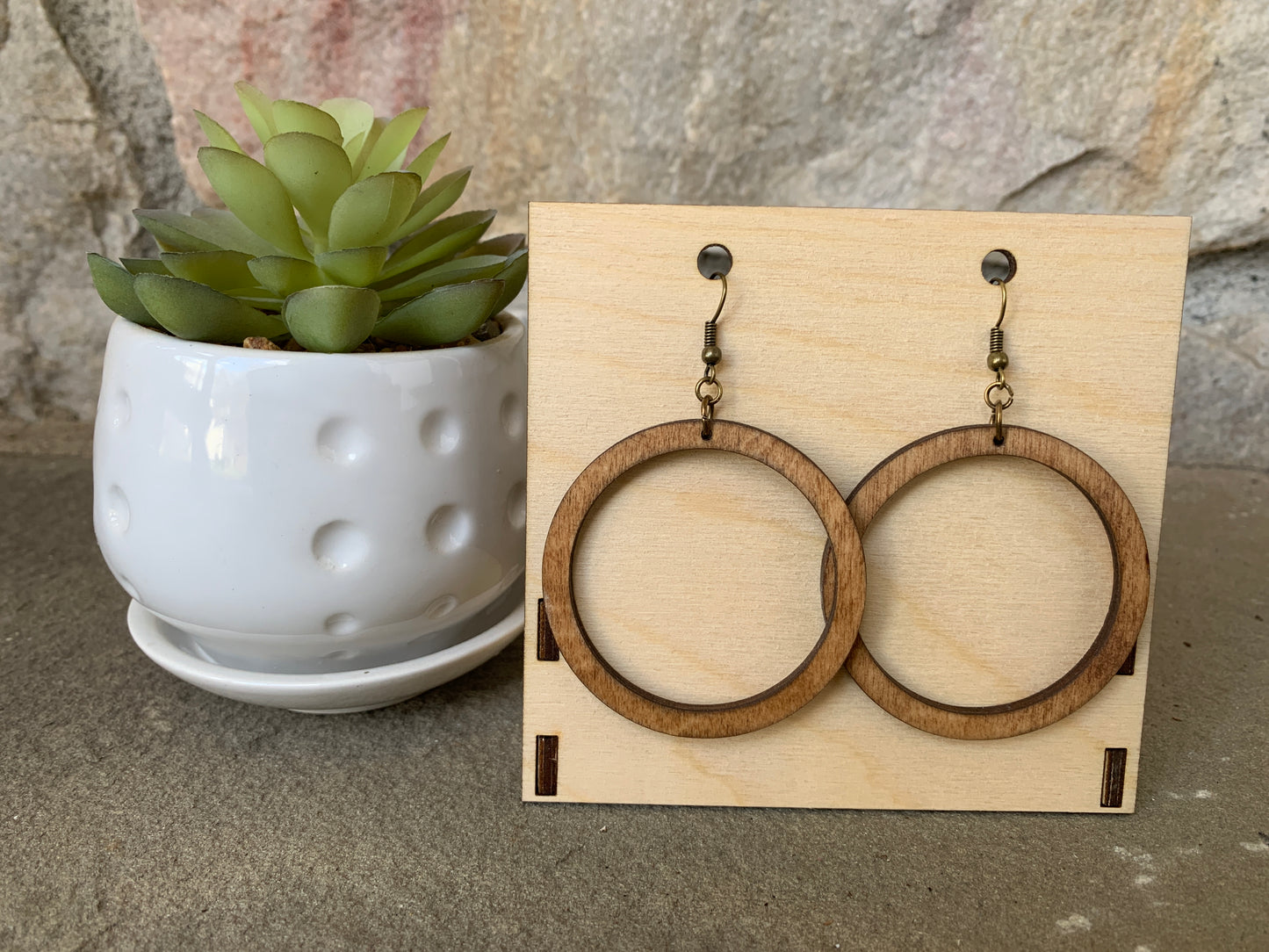 Hoop Wooden Earrings