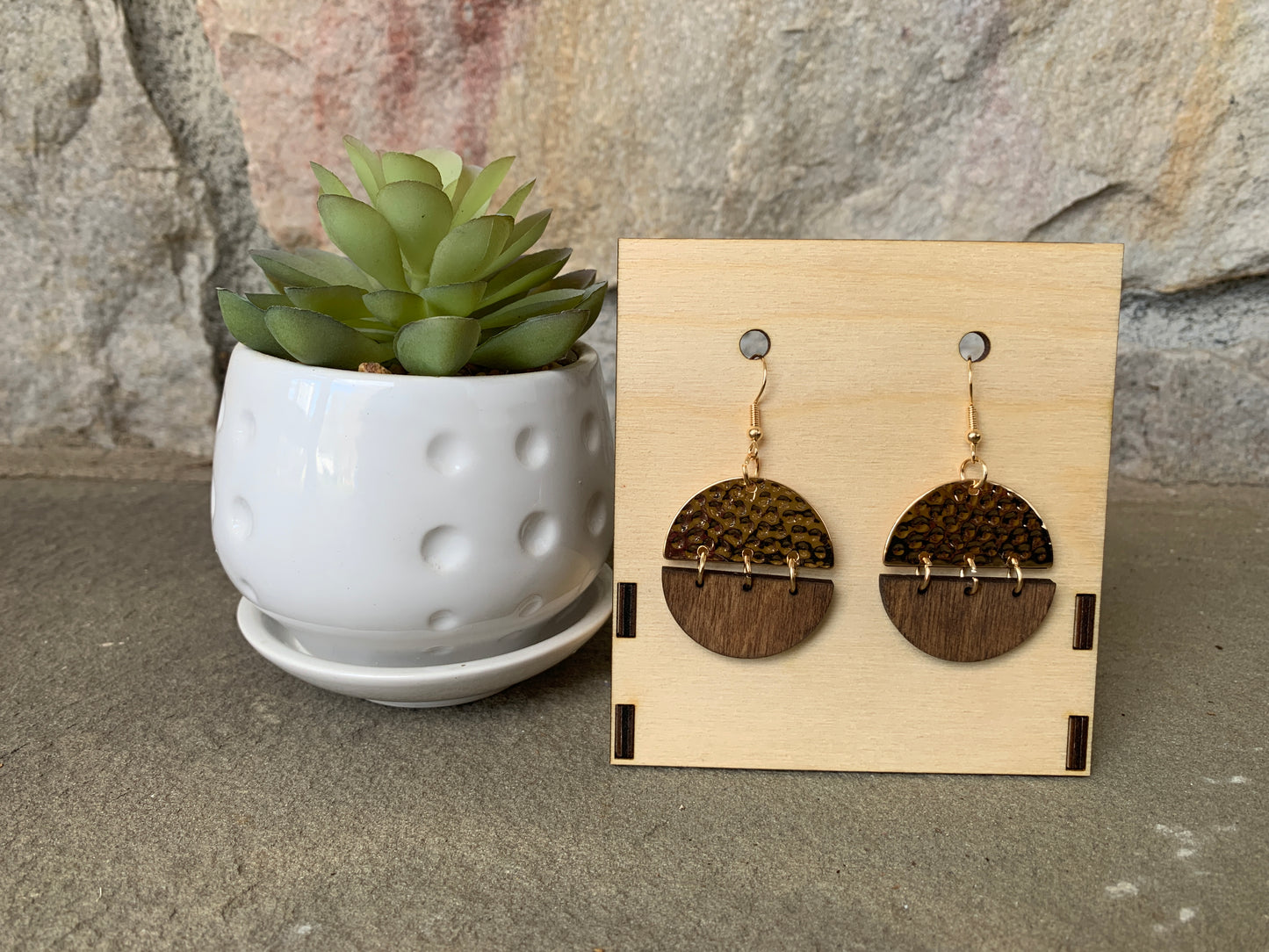 Stamped Gold Earrings