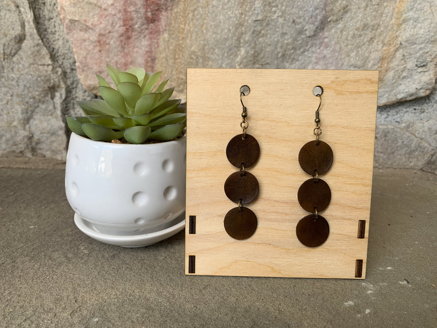 Triple Leather Earrings