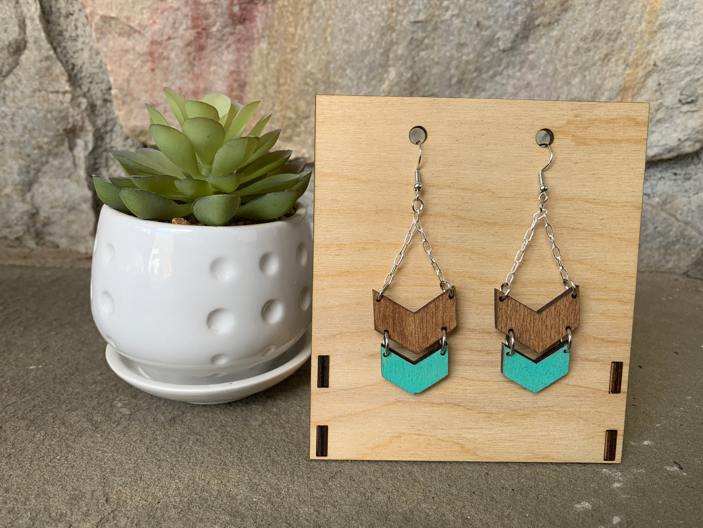 Chevron Wooden Earrings