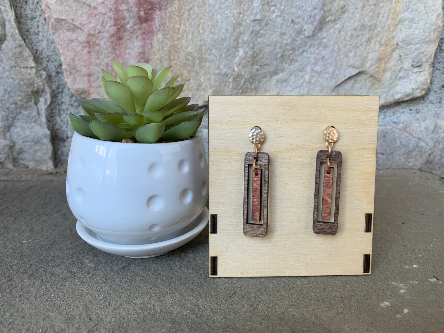 Wooden Bangle Earrings