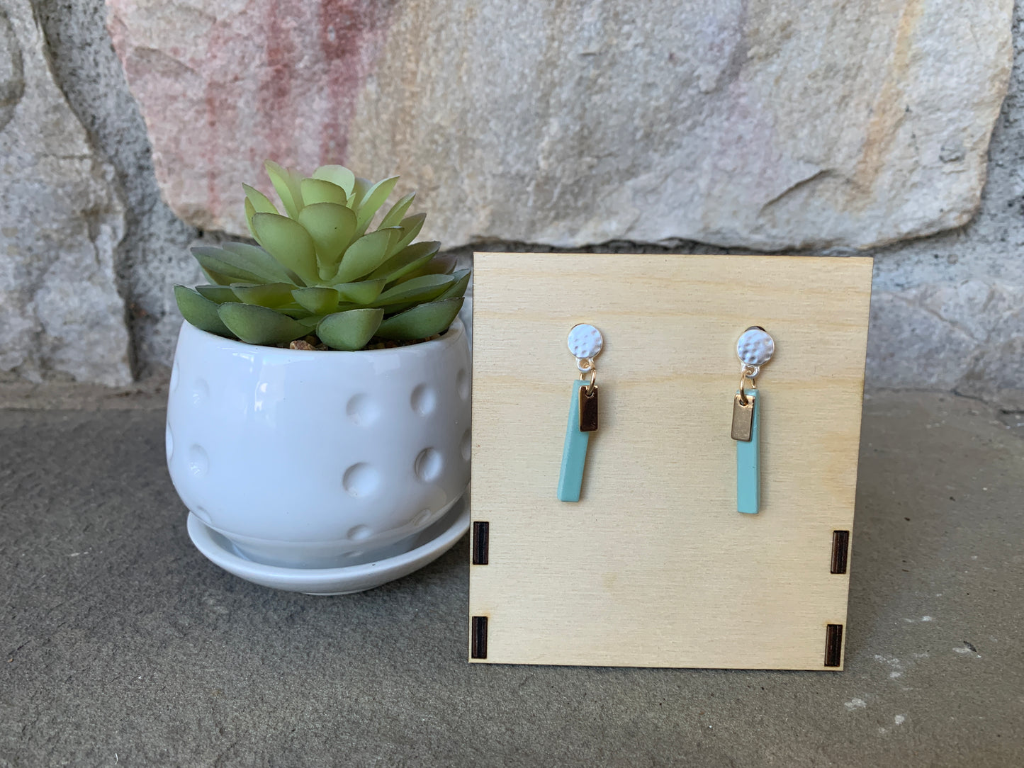 Teal Bangle Earrings