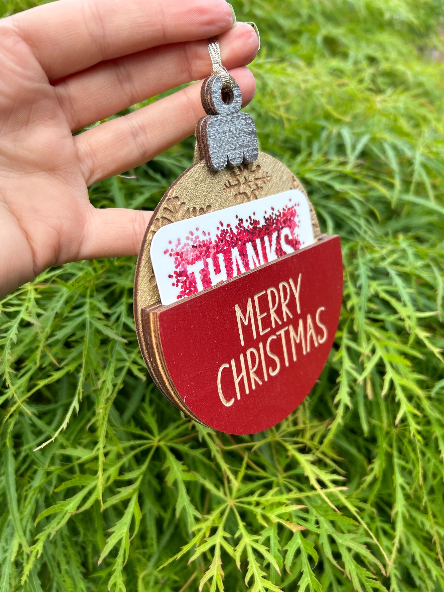 Merry Christmas Gift Card Holder Ornament