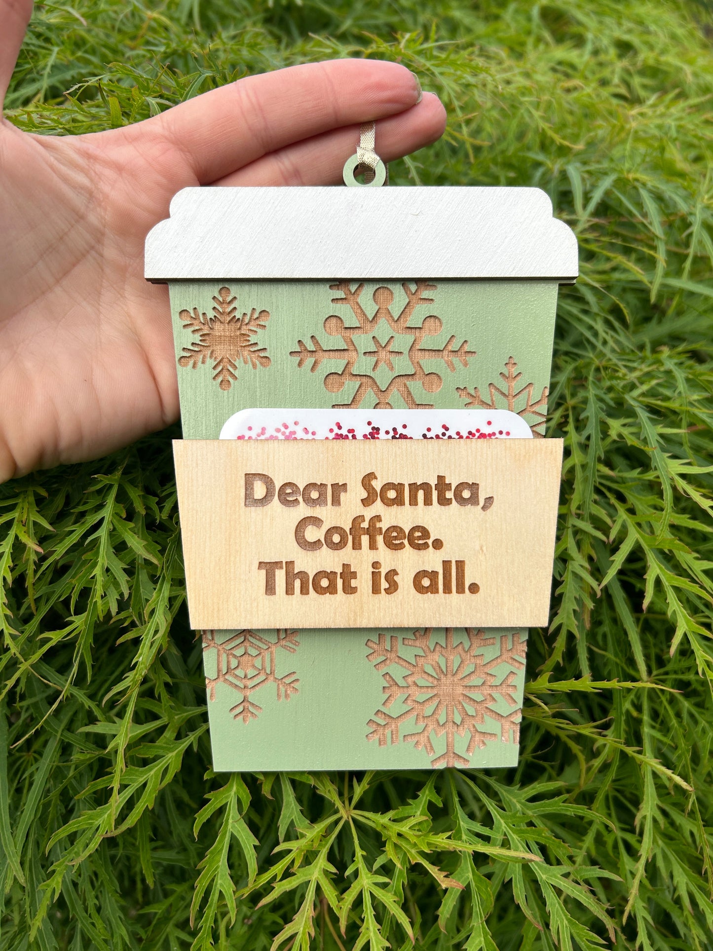 Coffee Gift Card Holder Ornament