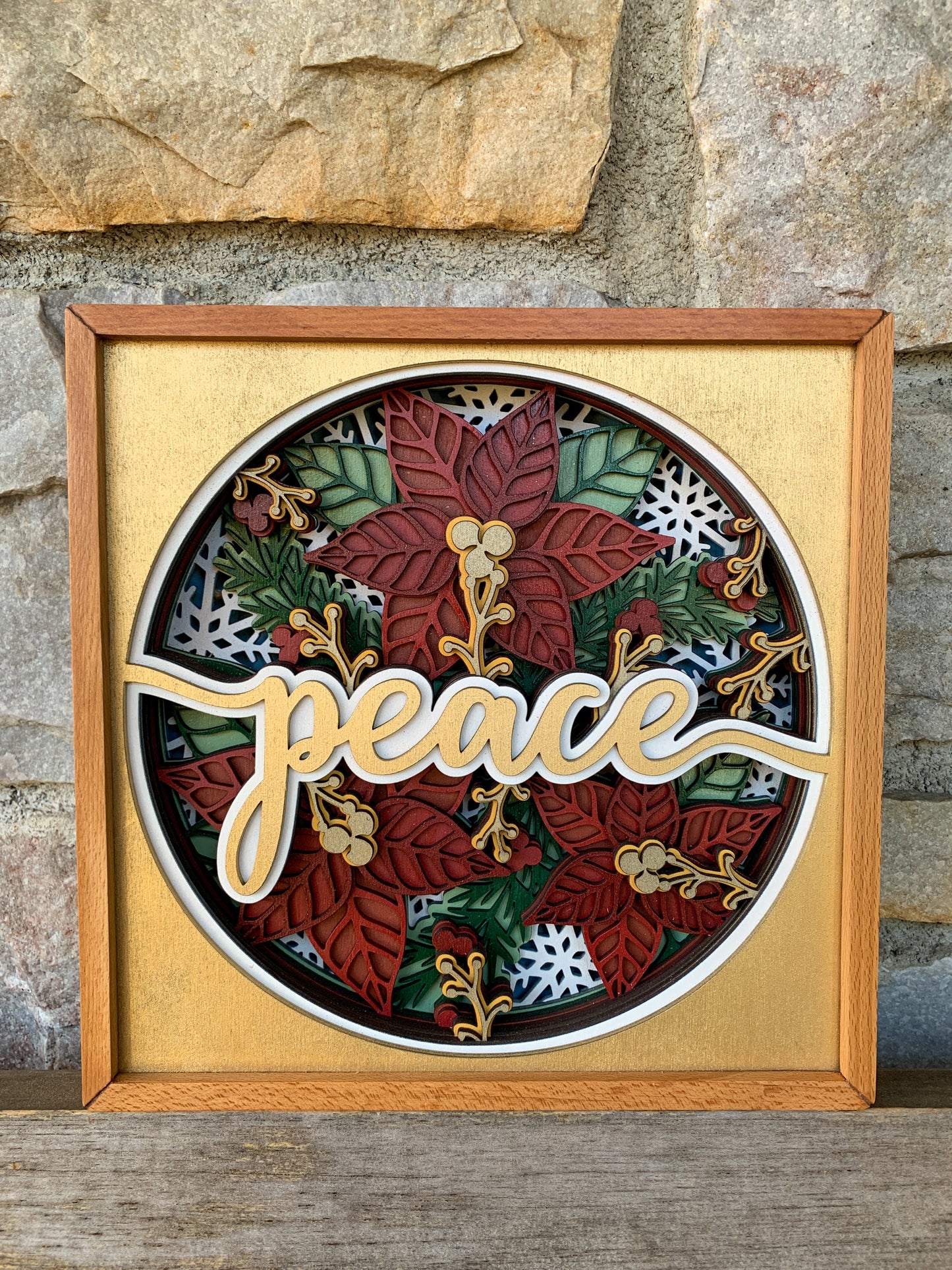 3D Peace with Poinsettias