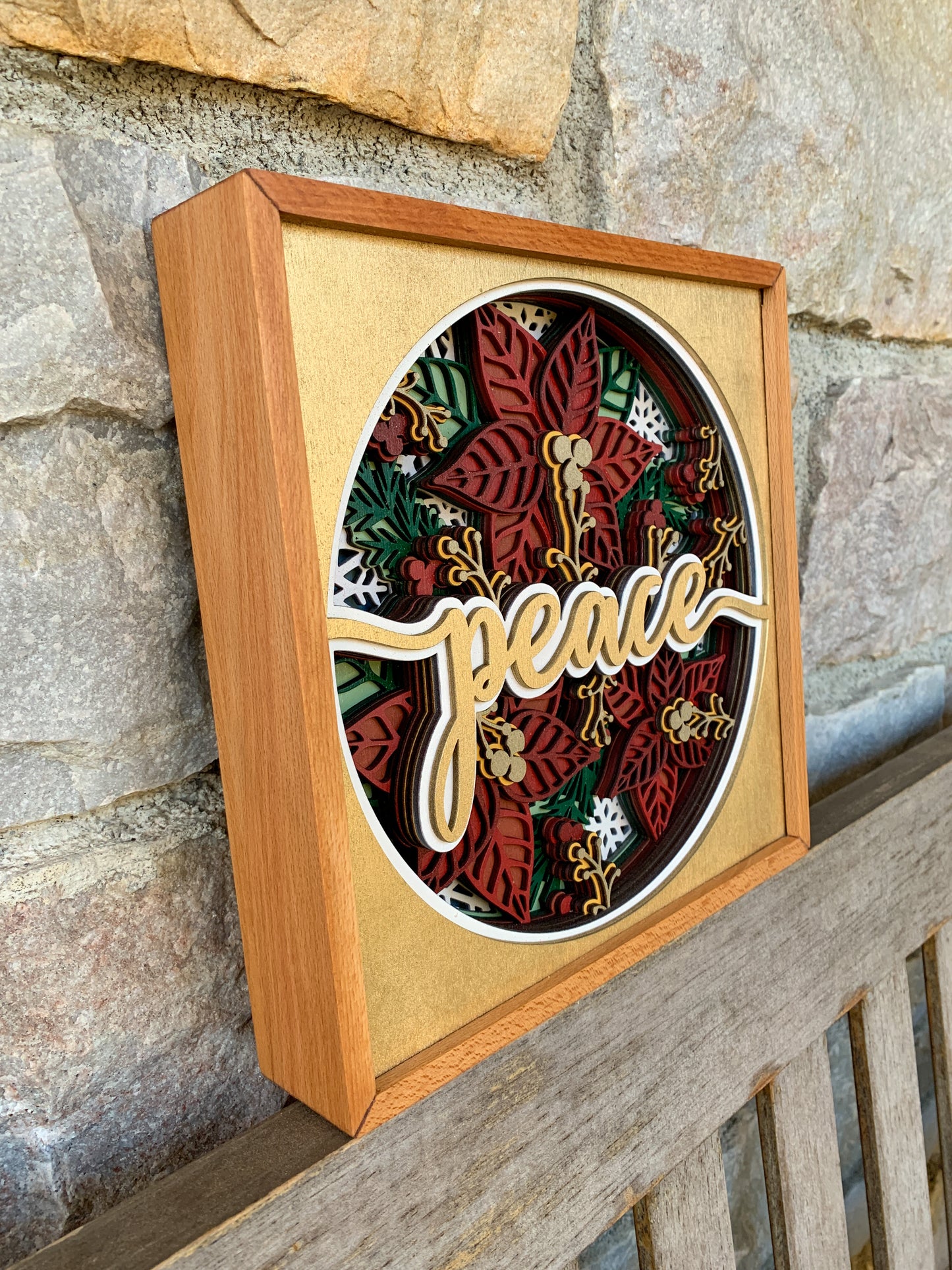 3D Peace with Poinsettias