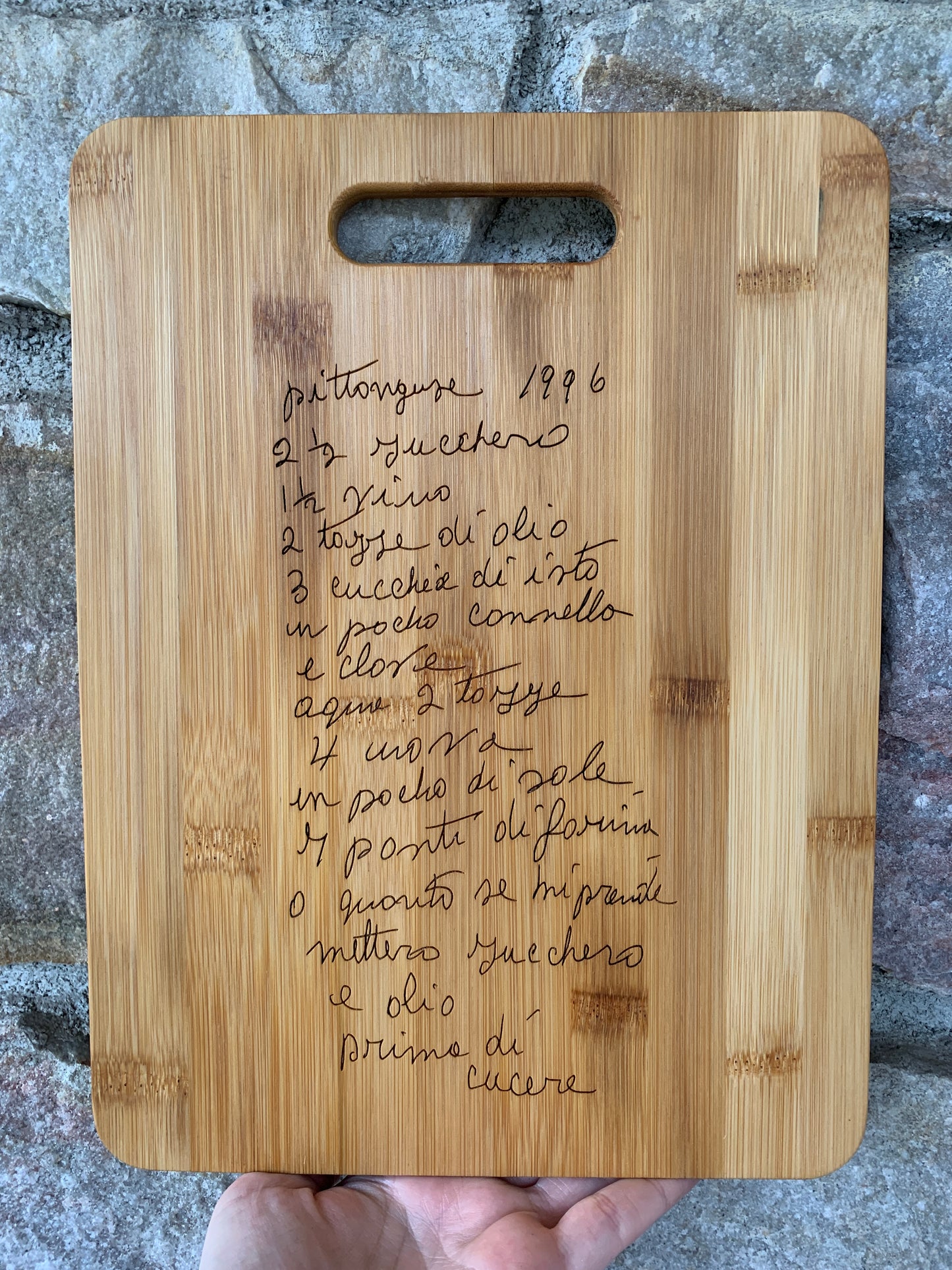 Recipe Bamboo Cutting Board