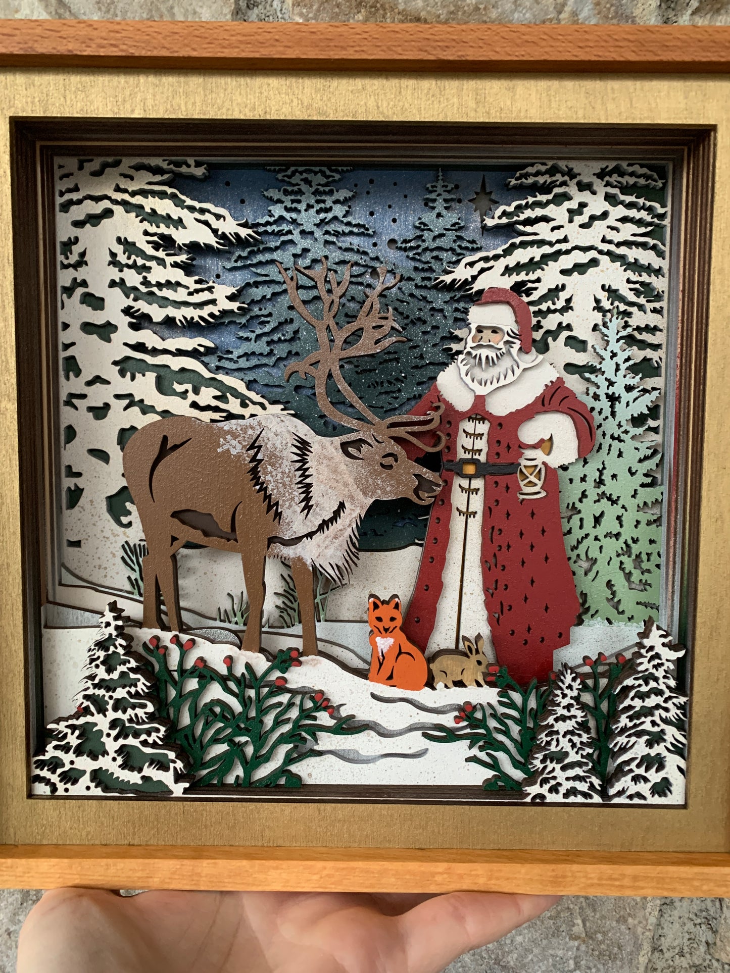3D Santa and his animals