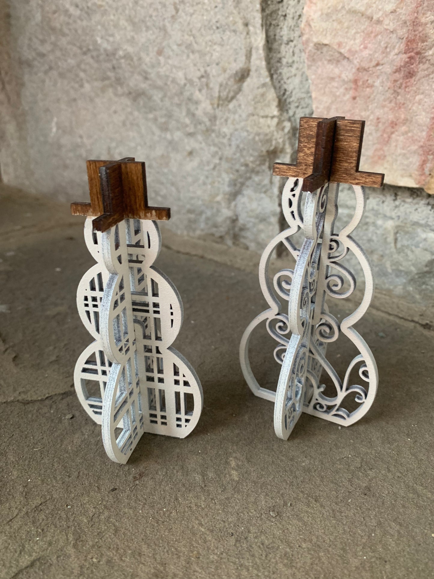 3D Rustic Snowmen