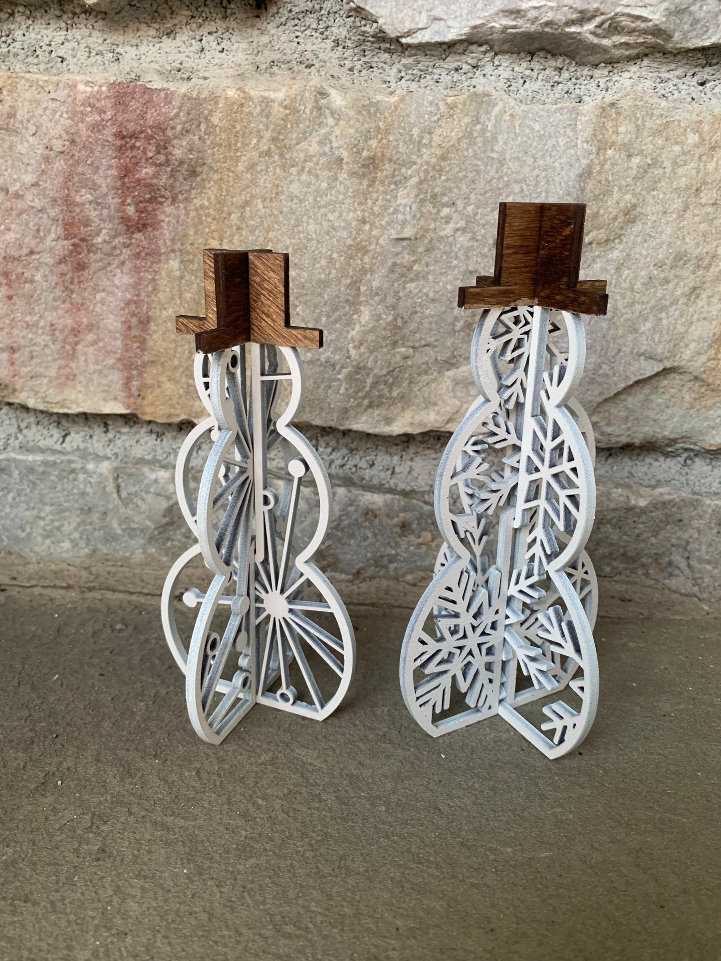 3D Rustic Snowmen