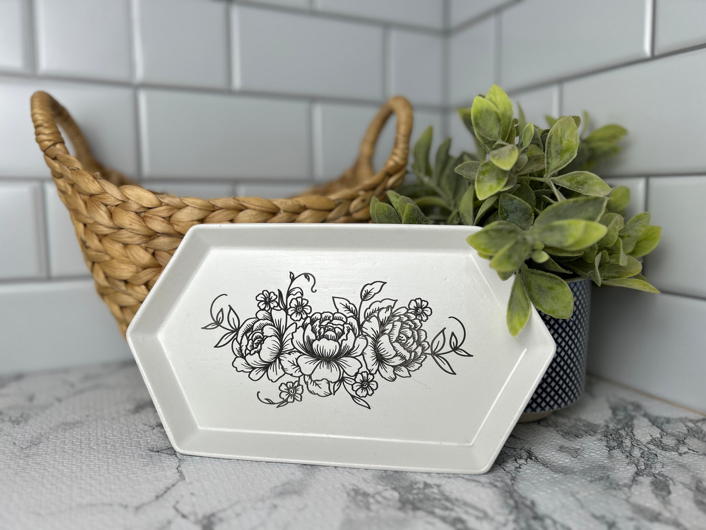 Peonies Ceramic Dish