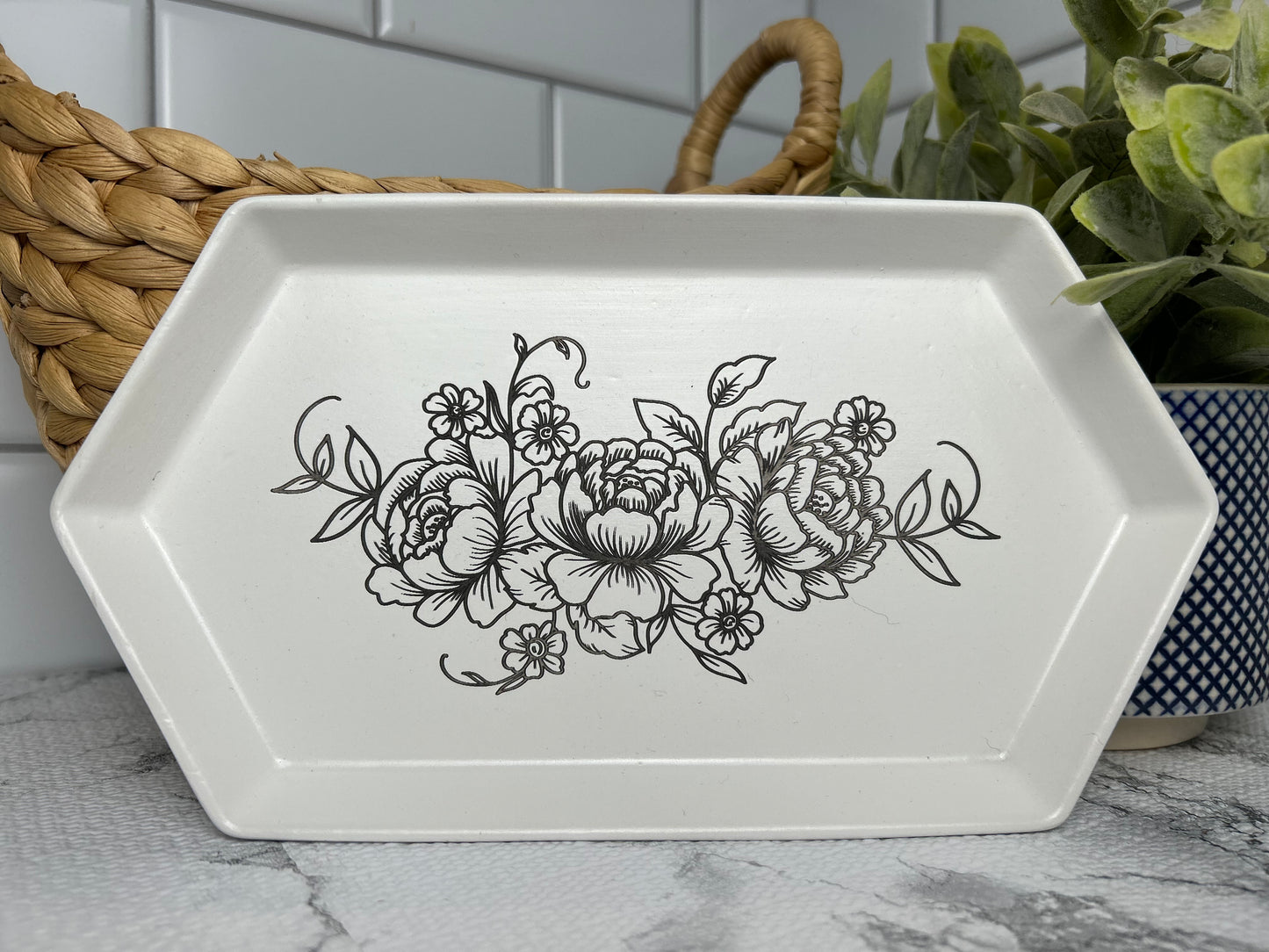 Peonies Ceramic Dish