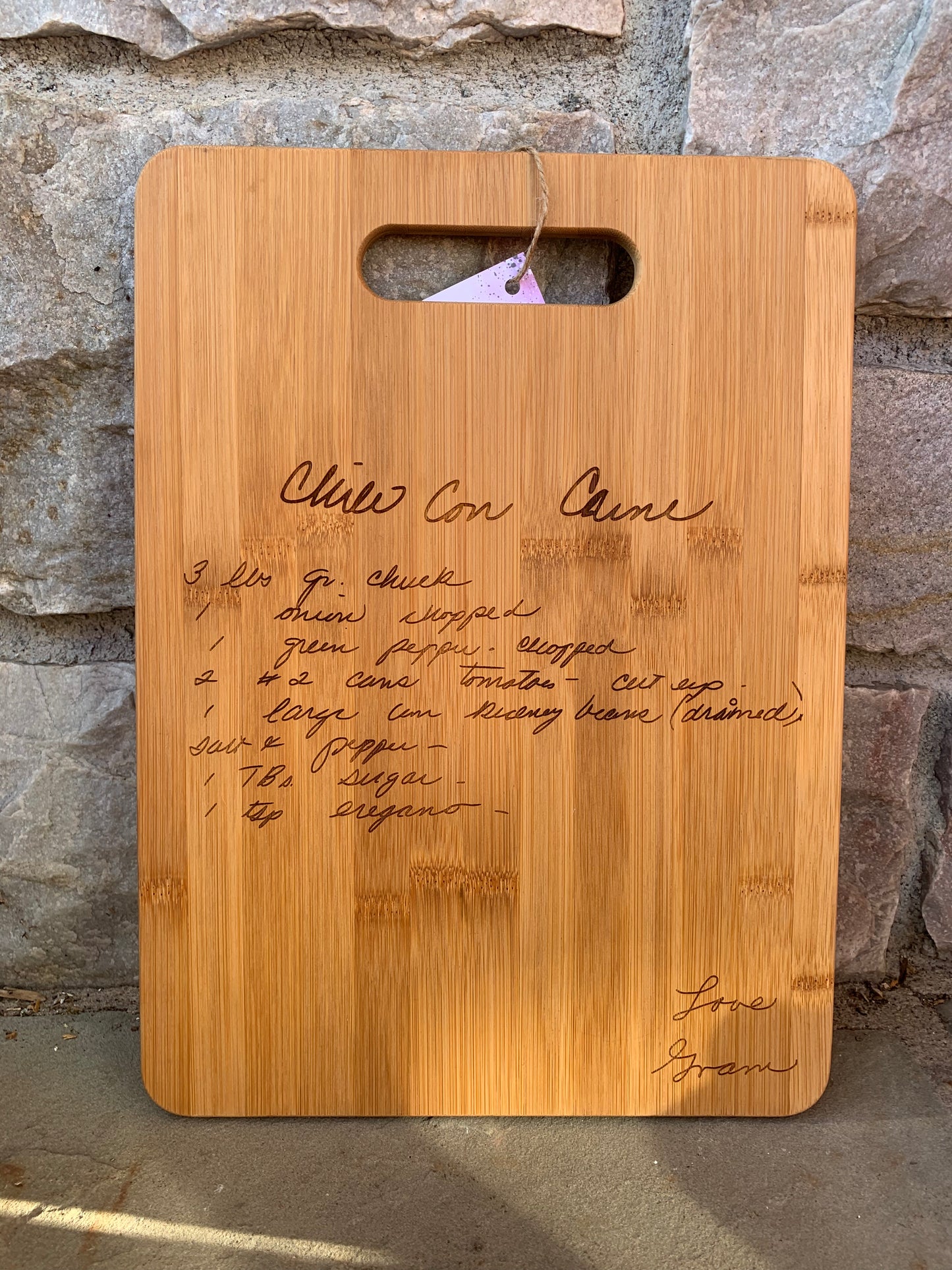 Recipe Bamboo Cutting Board