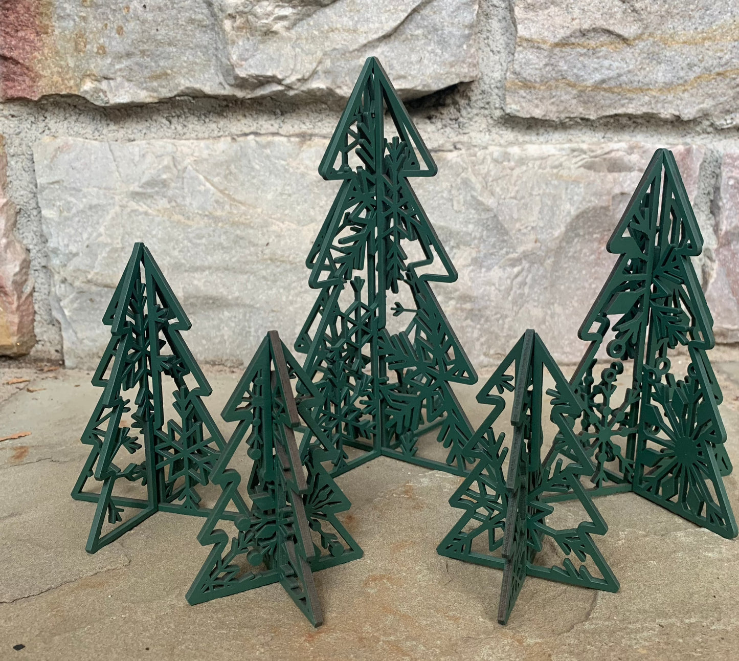 3D Snowflake Trees