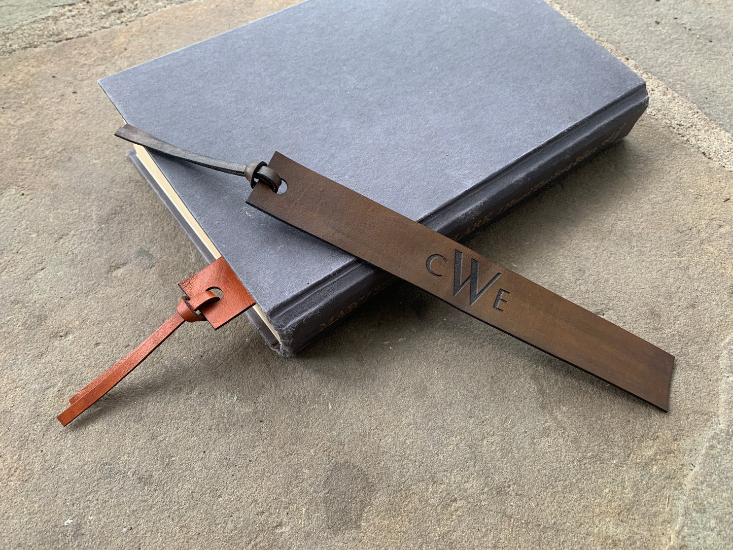 Leather Monogram Bookmark