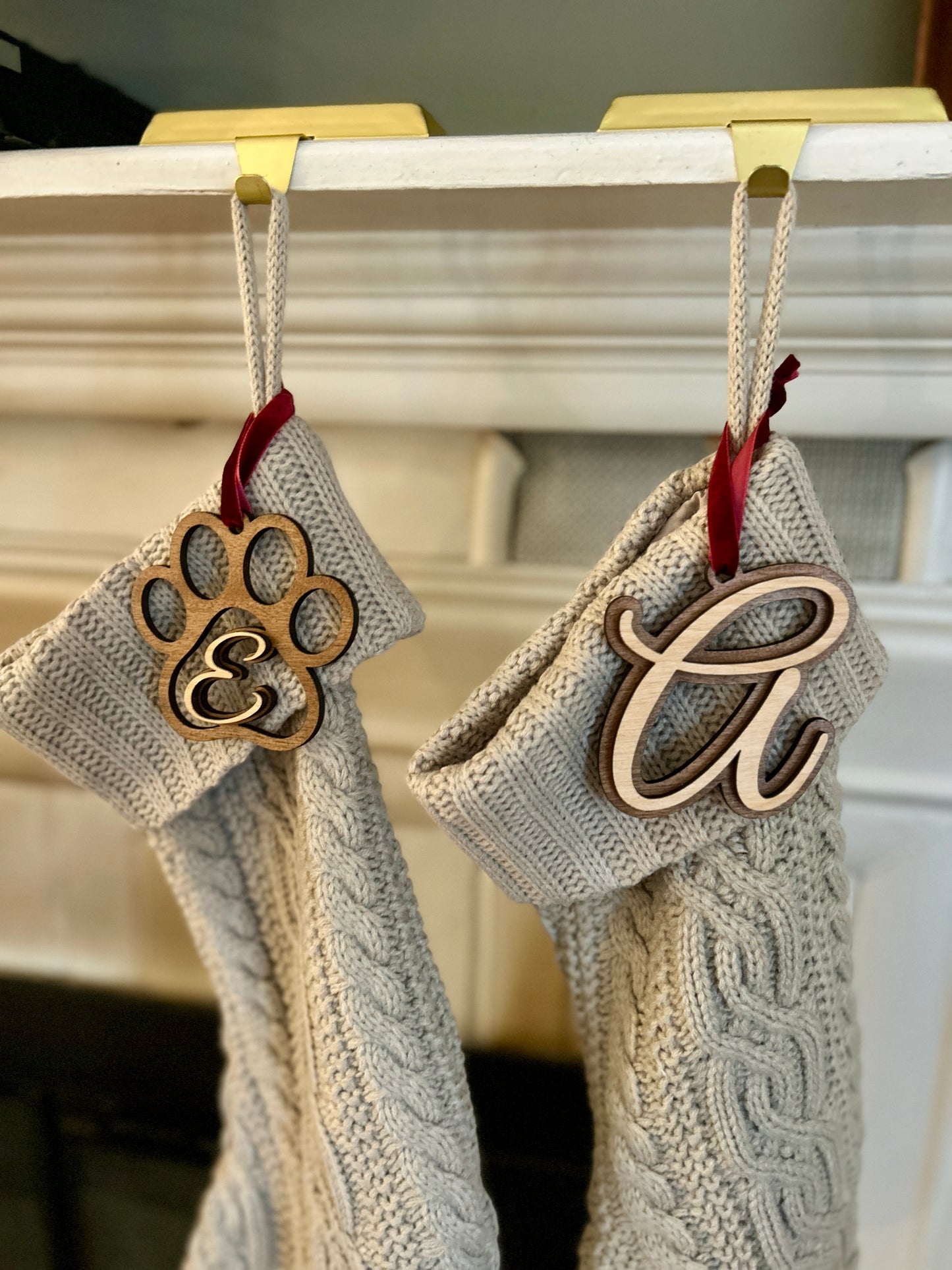 Personalized Initial Ornament/Stocking Tag