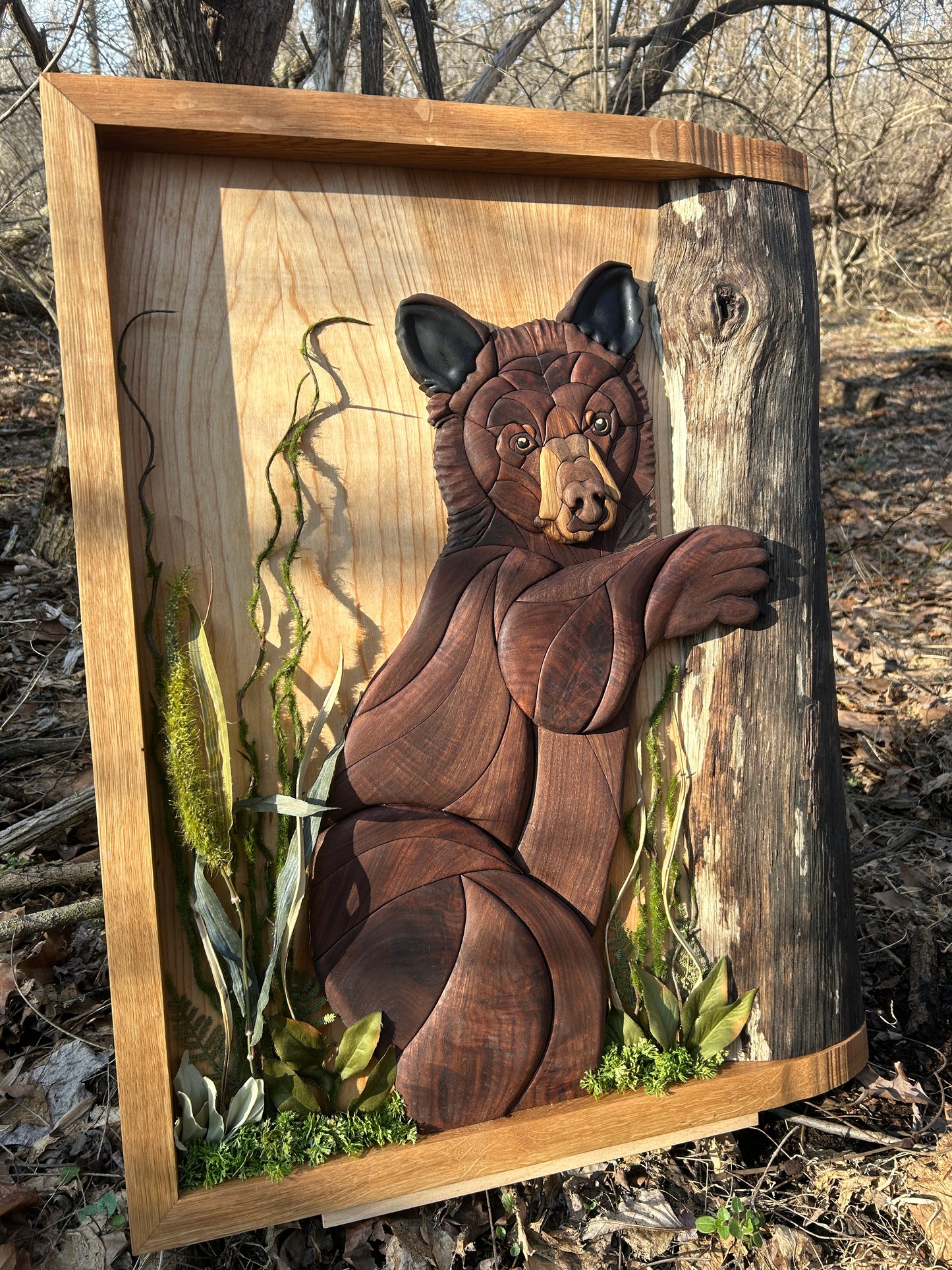 "Quiet Observer" - Intarsia Black Bear