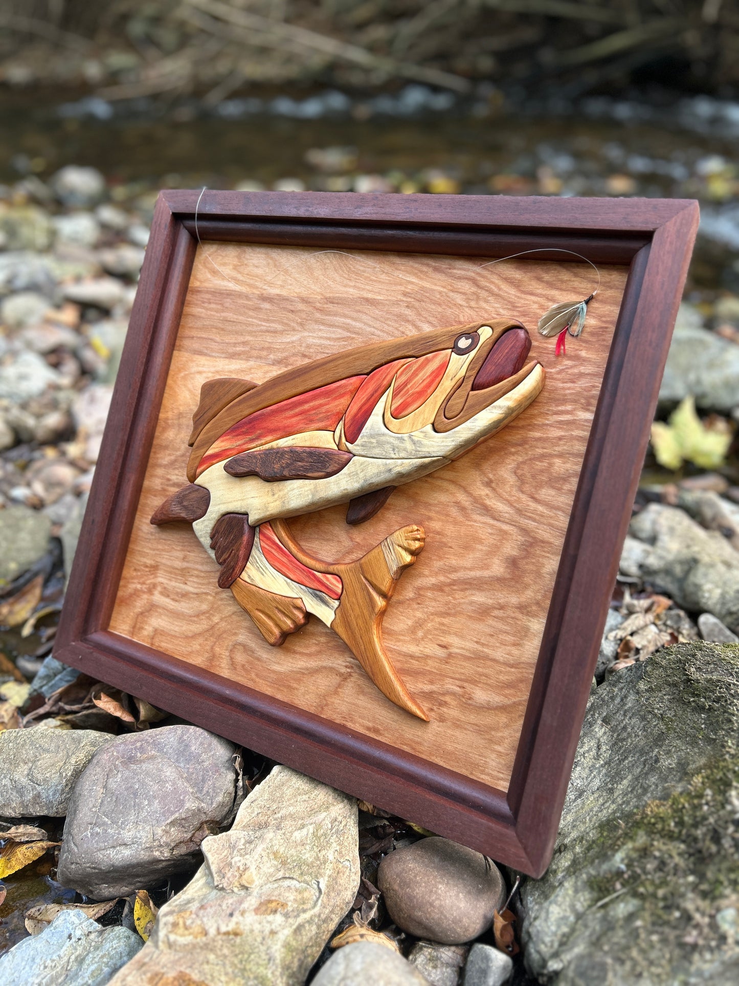 "The Thread Between Worlds" - Intarsia Trout