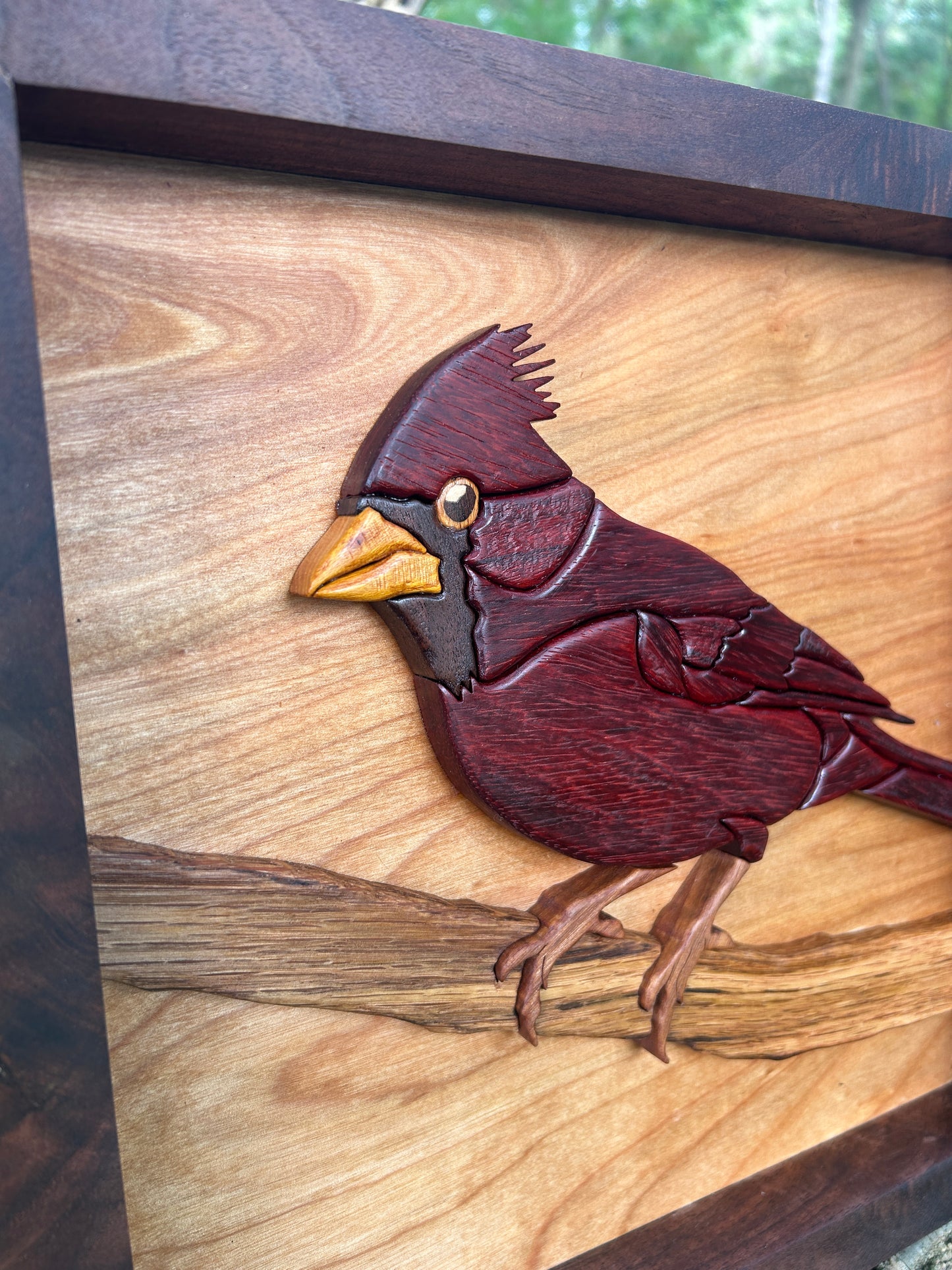 "The Visitor" - Intarsia Cardinal