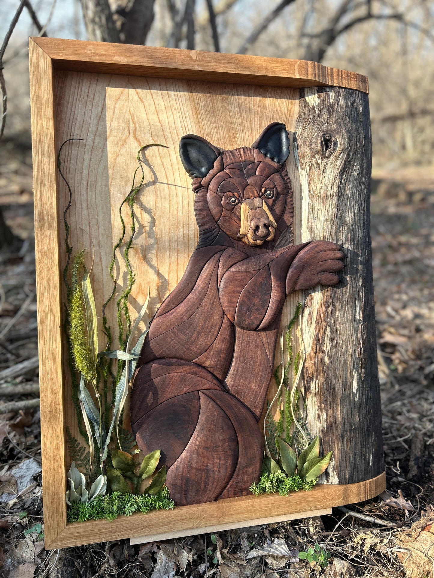 "Quiet Observer" - Intarsia Black Bear