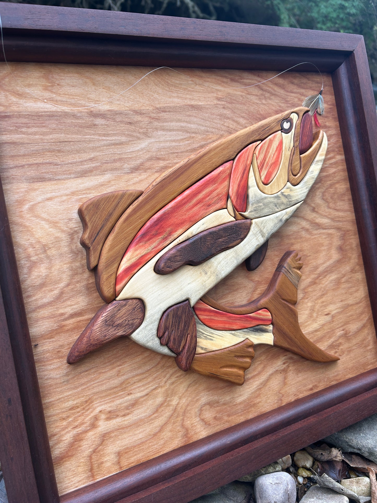 "The Thread Between Worlds" - Intarsia Trout