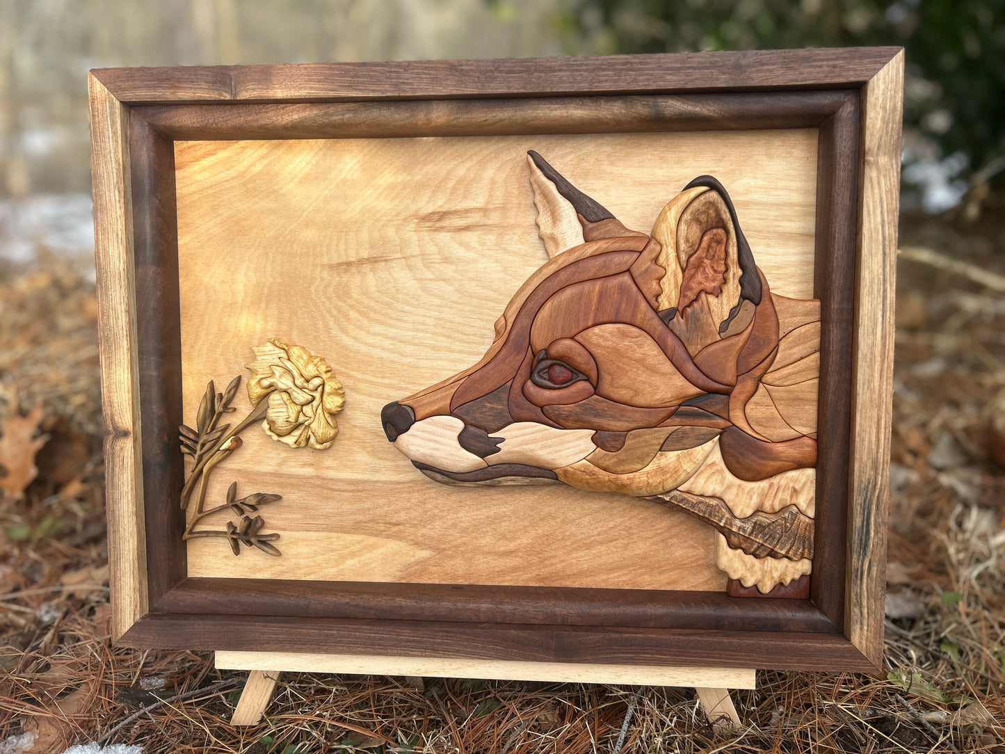 “Curiosity” - Intarsia Fox & Marigold
