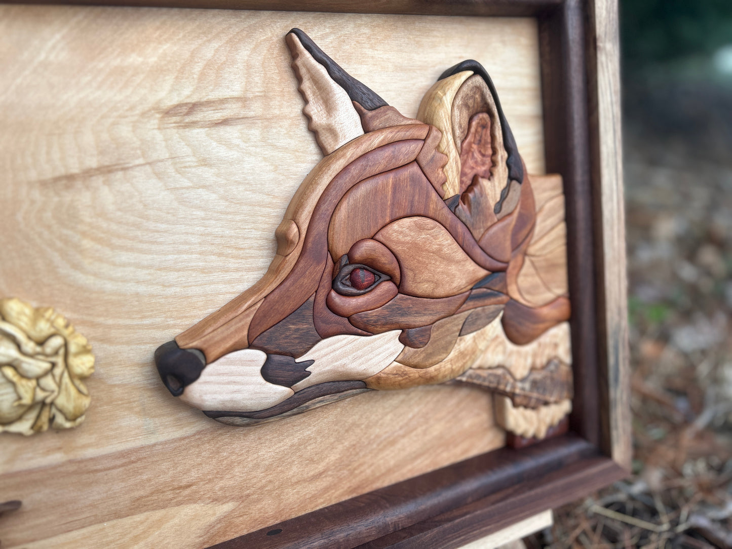 “Curiosity” - Intarsia Fox & Marigold