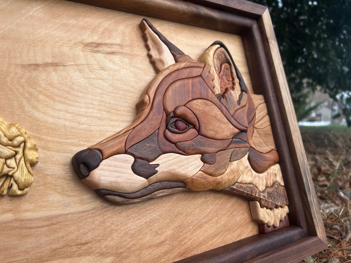 “Curiosity” - Intarsia Fox & Marigold