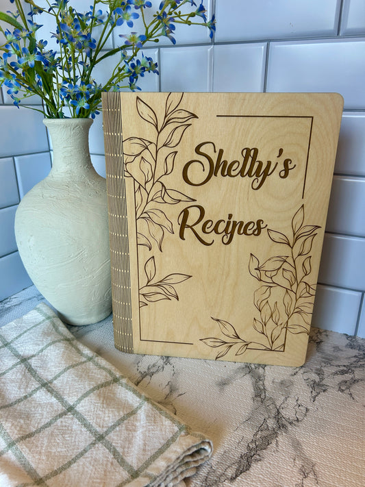 Personalized Wooden Recipe Book
