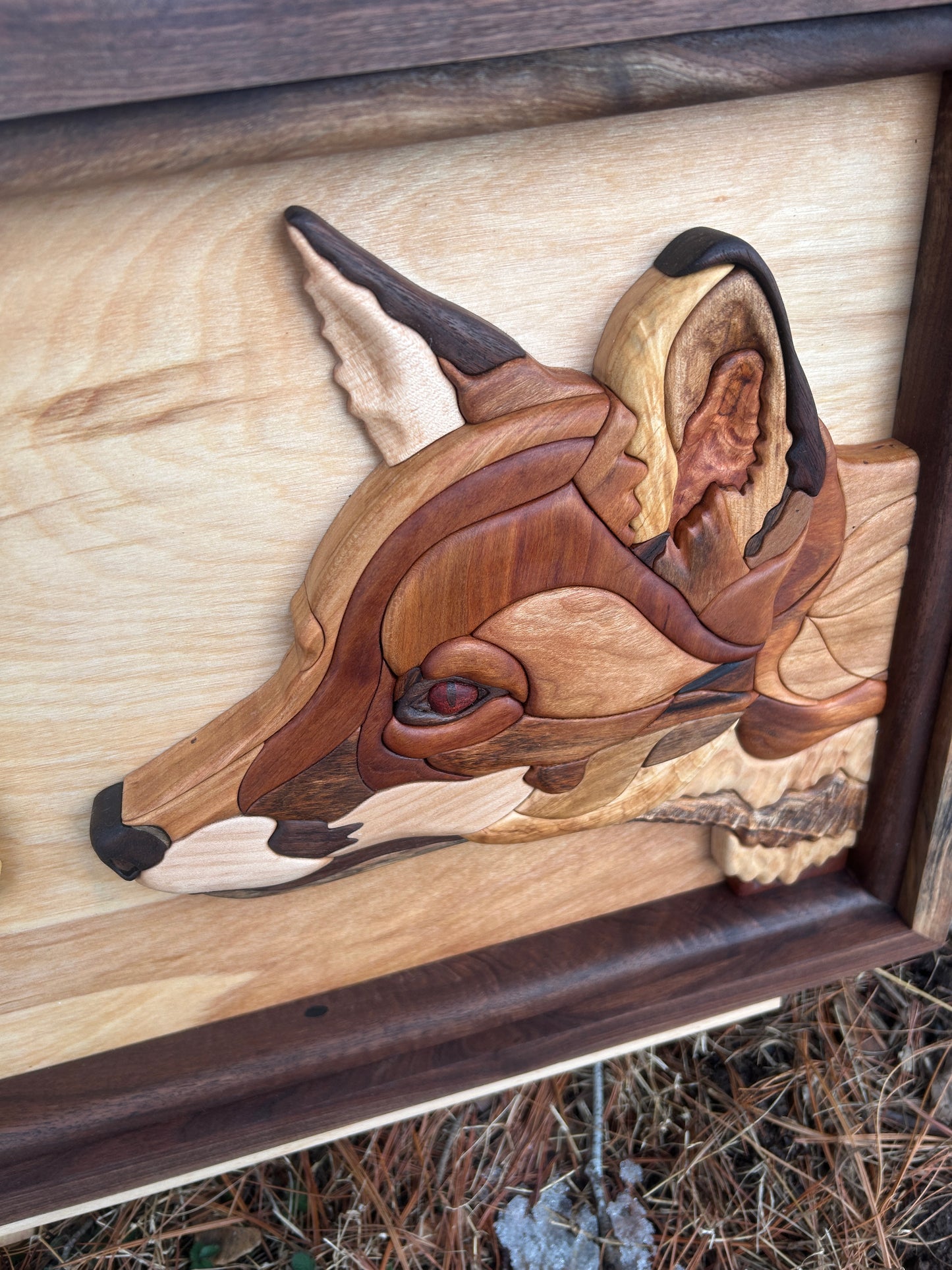 “Curiosity” - Intarsia Fox & Marigold