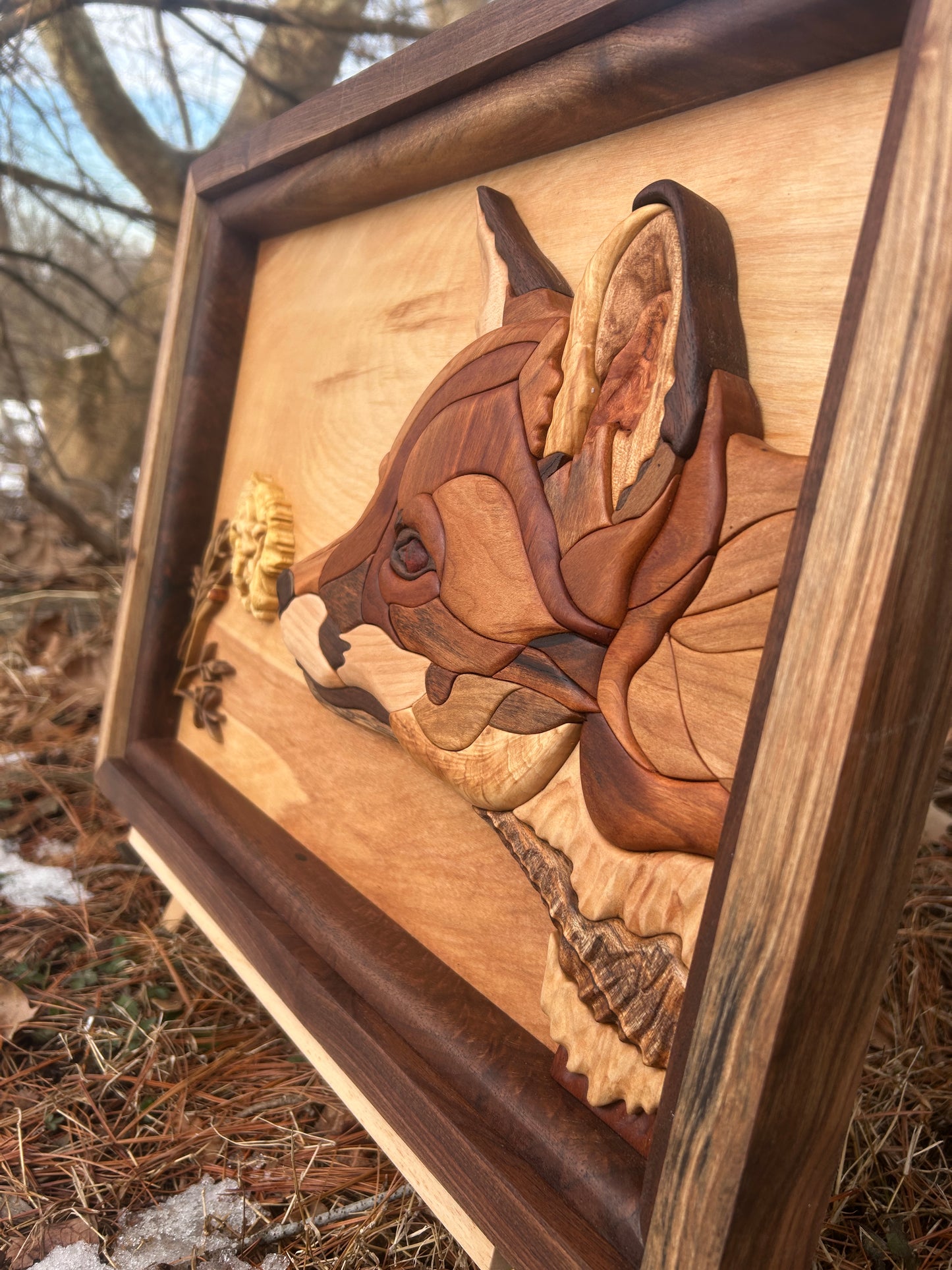 “Curiosity” - Intarsia Fox & Marigold