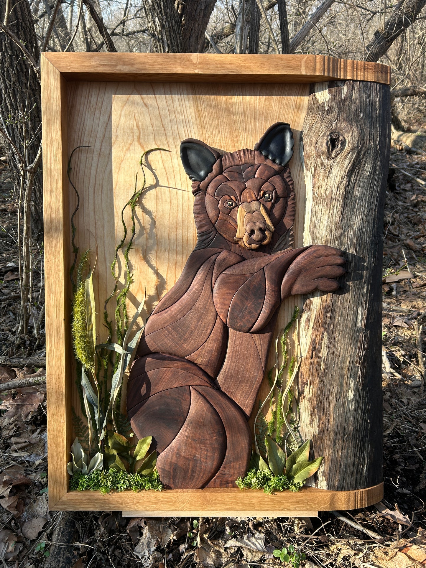 "Quiet Observer" - Intarsia Black Bear