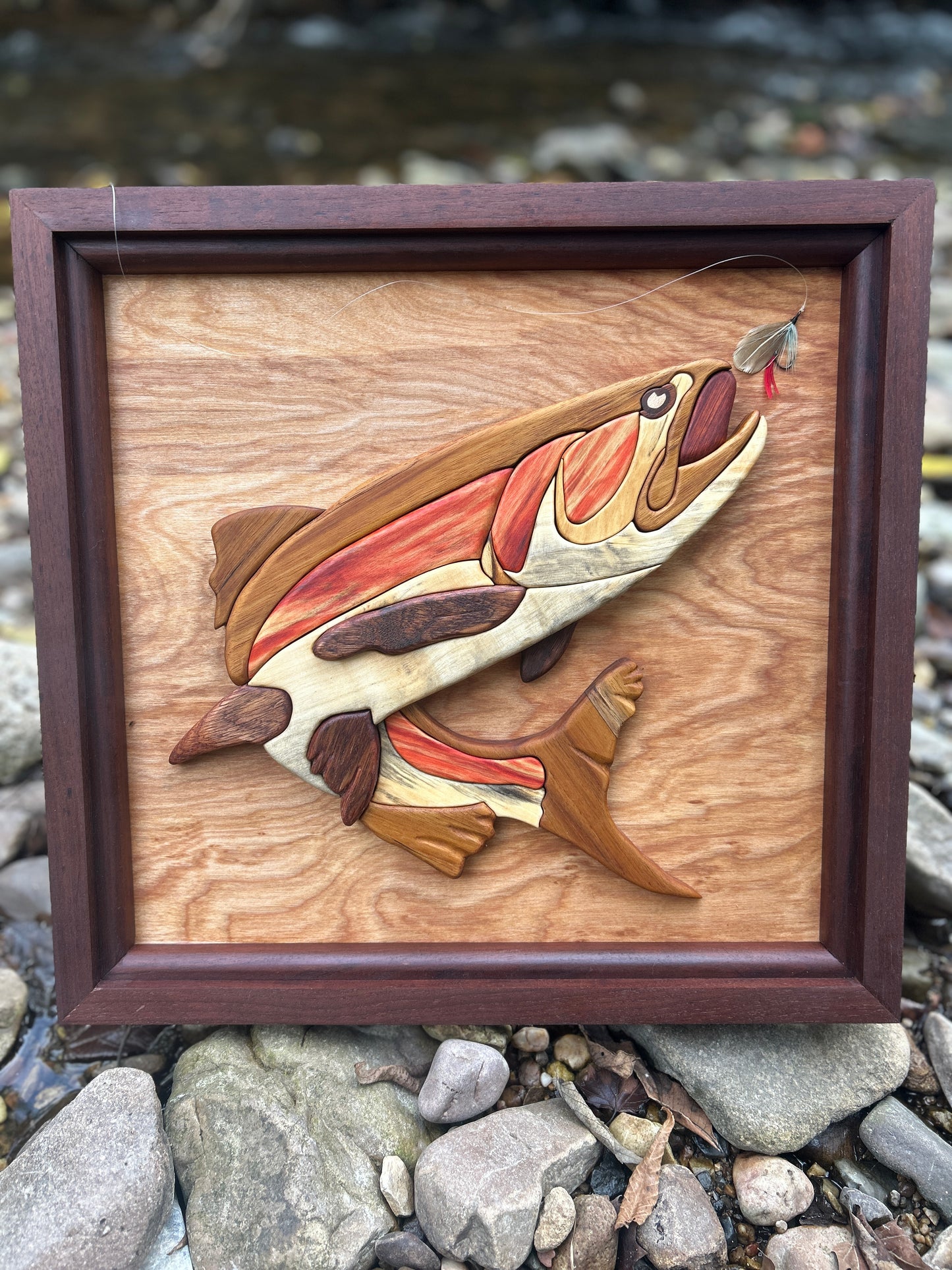 "The Thread Between Worlds" - Intarsia Trout