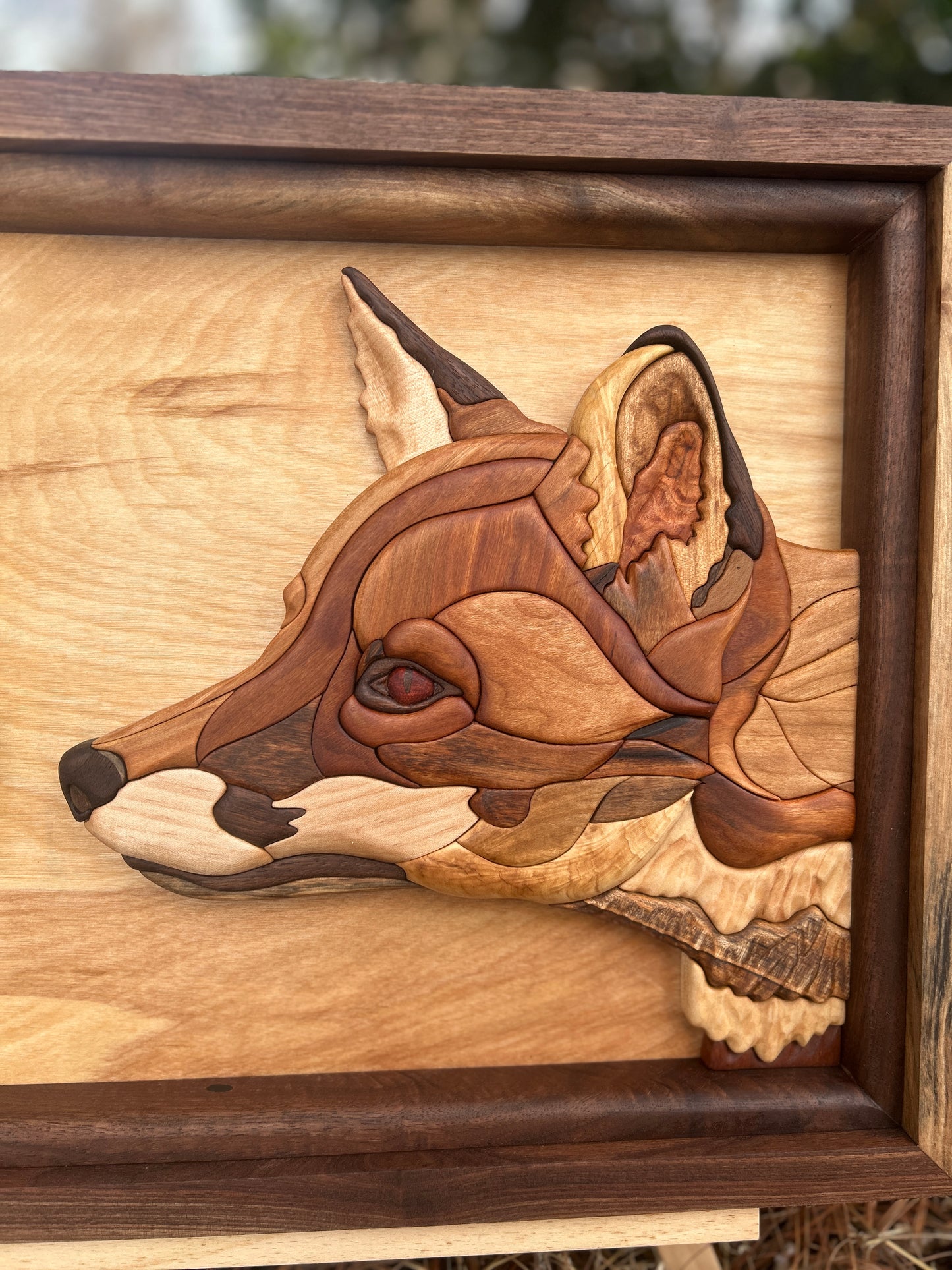 “Curiosity” - Intarsia Fox & Marigold