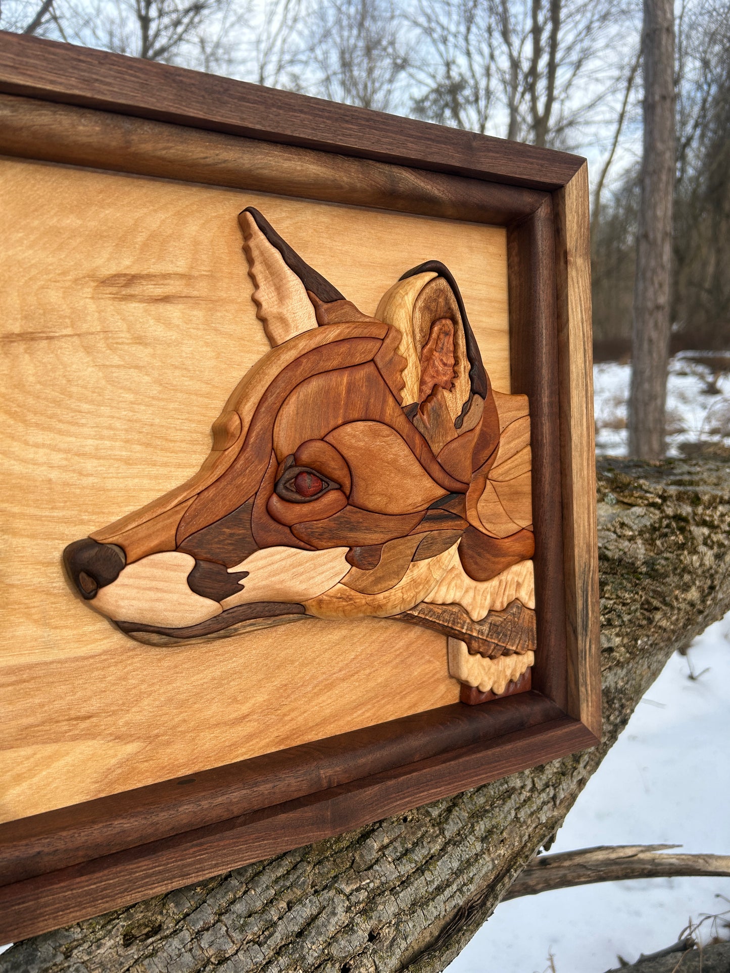 “Curiosity” - Intarsia Fox & Marigold