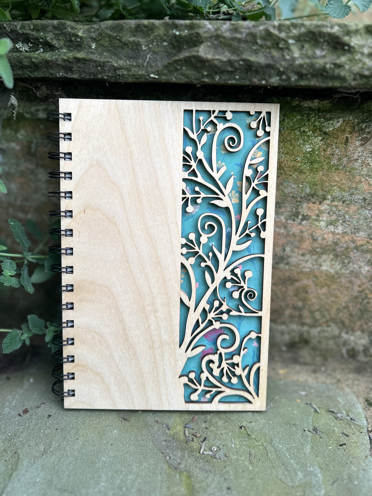 Traditional Notebook Design Vintage Flowers Wooden Notebook – BoomerRang Designs