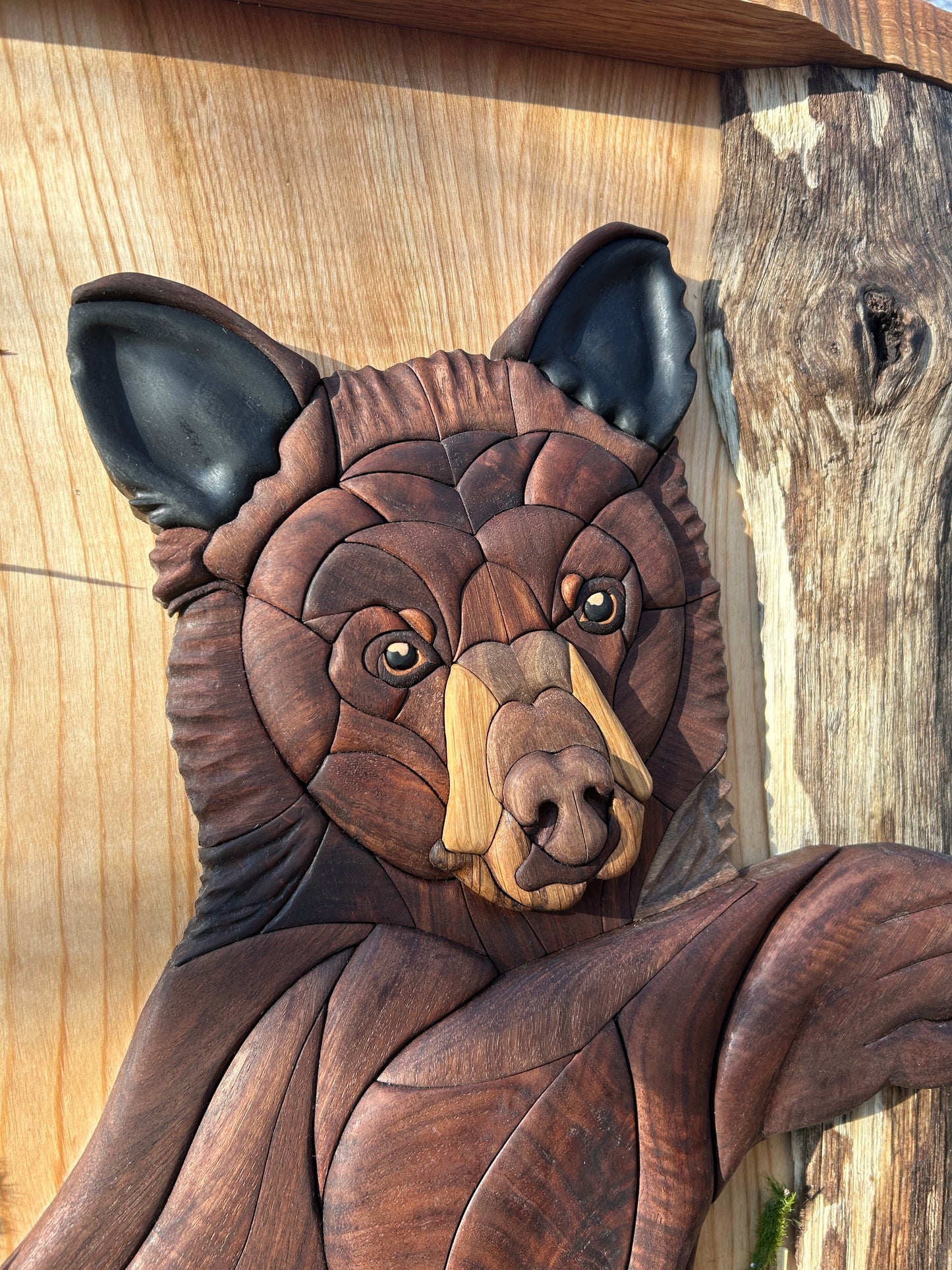"Quiet Observer" - Intarsia Black Bear