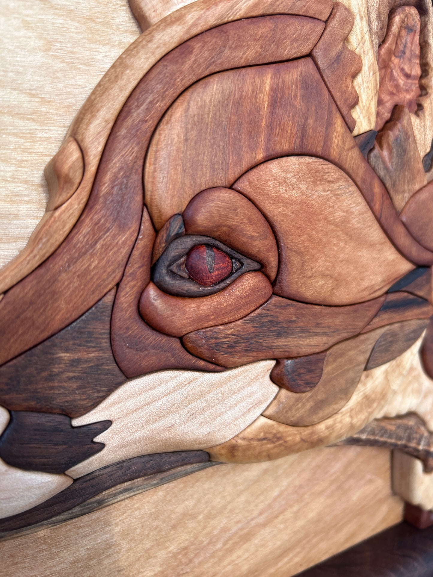 “Curiosity” - Intarsia Fox & Marigold