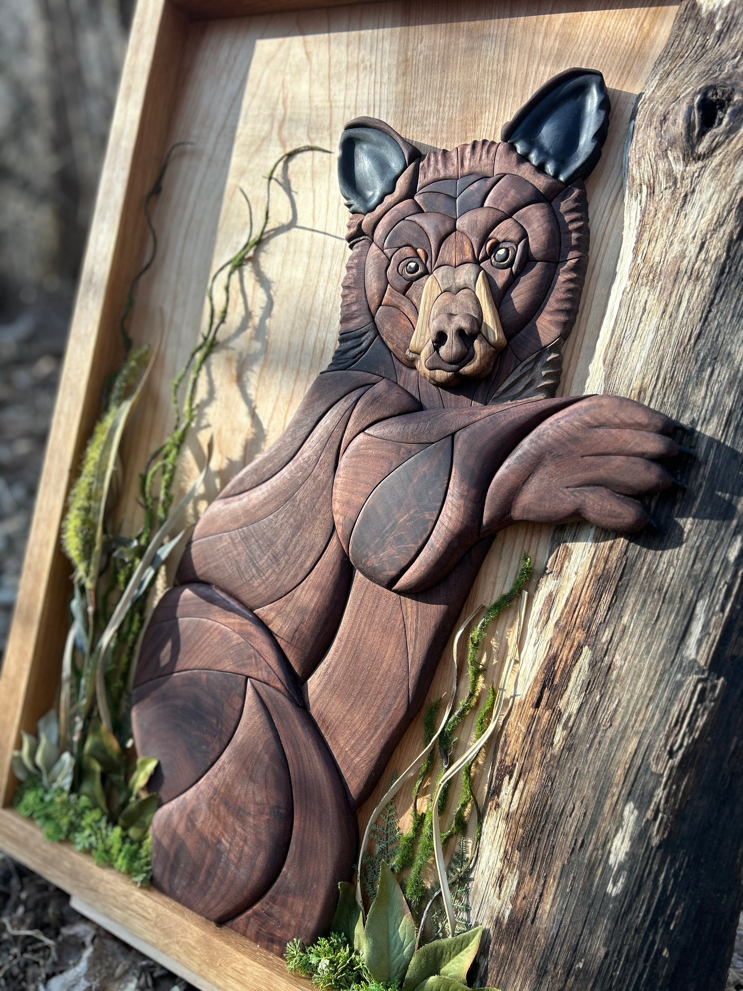 "Quiet Observer" - Intarsia Black Bear