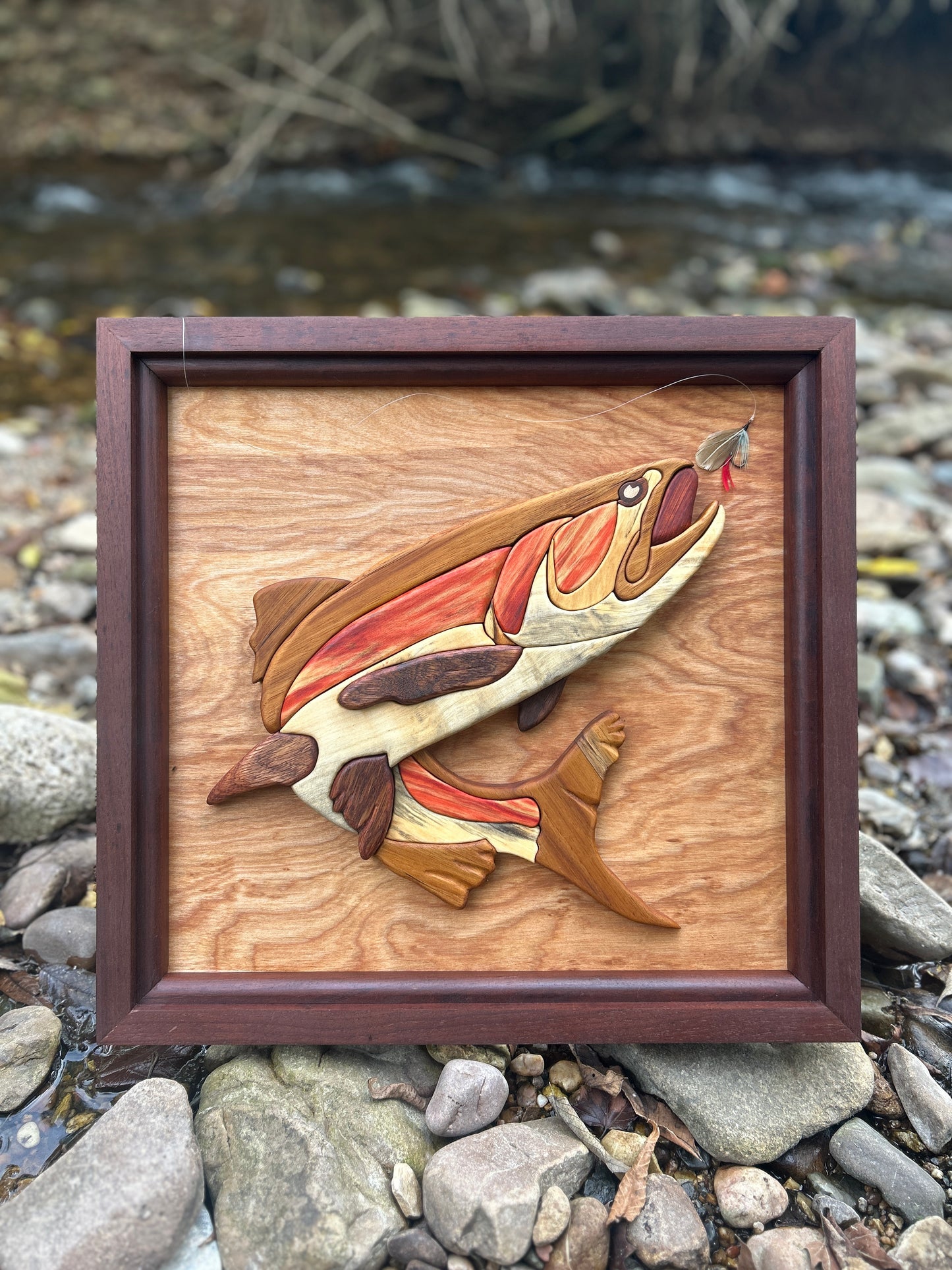 "The Thread Between Worlds" - Intarsia Trout