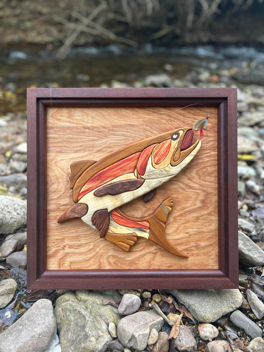 "The Thread Between Worlds" - Intarsia Trout